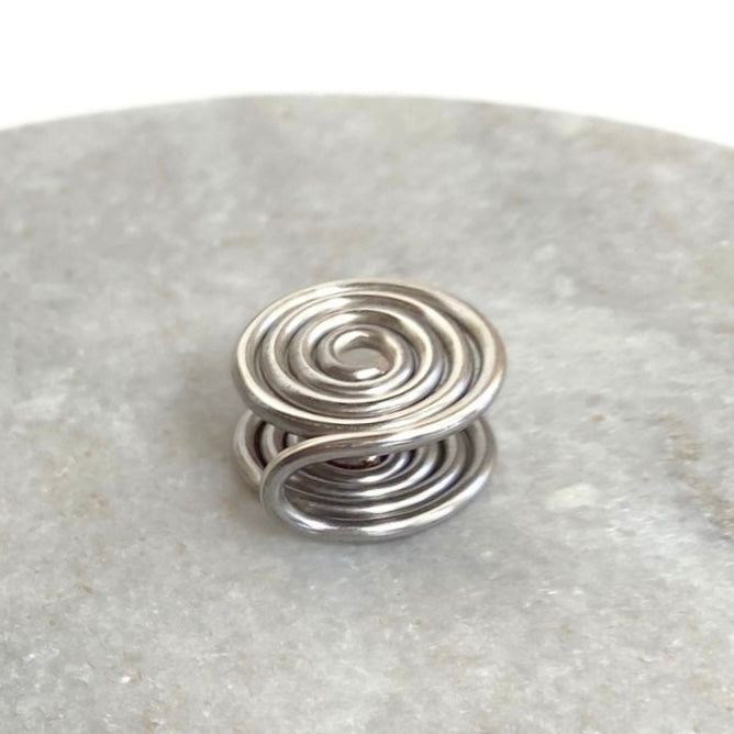 Spiral compression ear cuff | Unisex | silver titanium bronze & more | Clip on | 3 sizes
