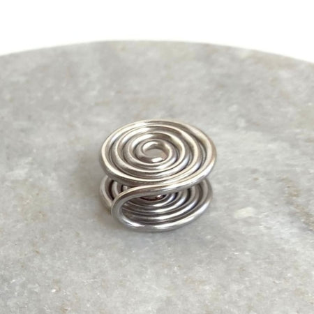 Spiral compression ear cuff | Unisex | silver titanium bronze & more | Clip on | 3 sizes