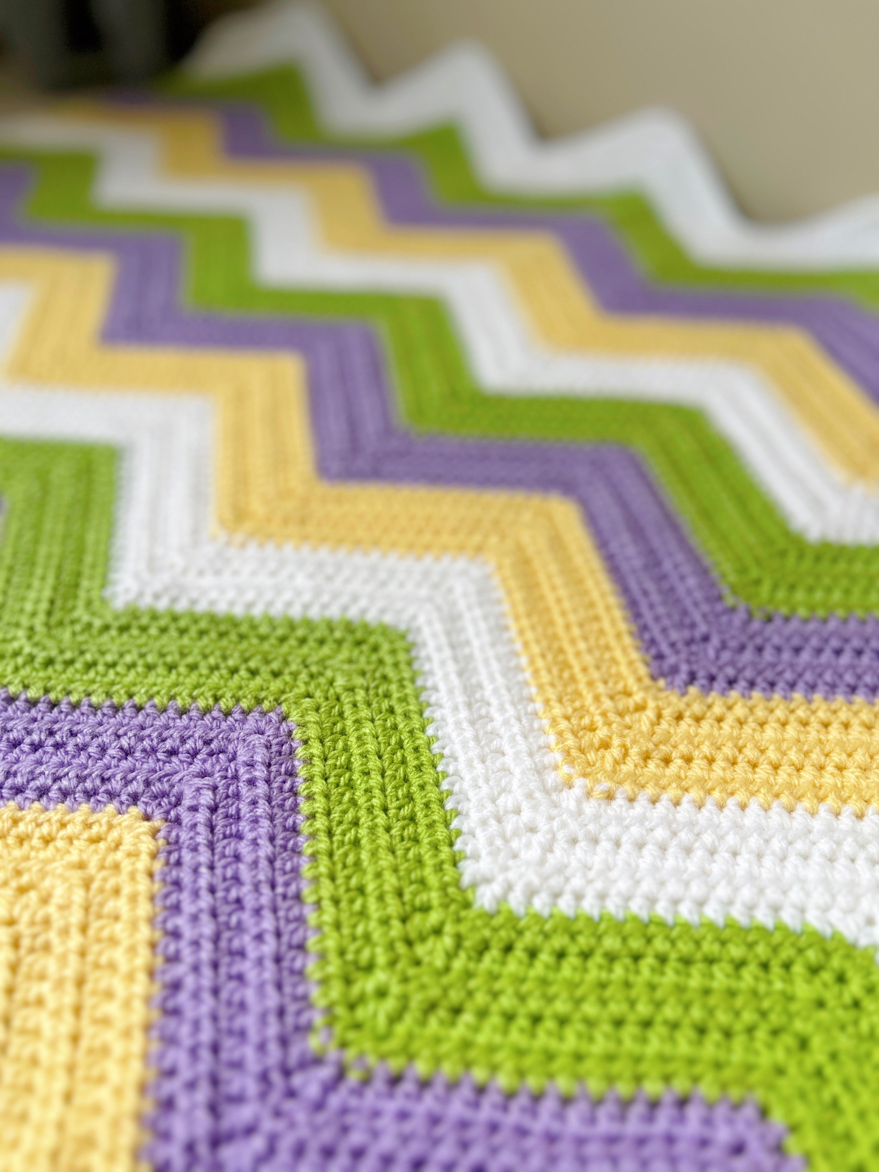 Luxury Crochet Baby Blanket Soft Ripple Design Newborn Baby