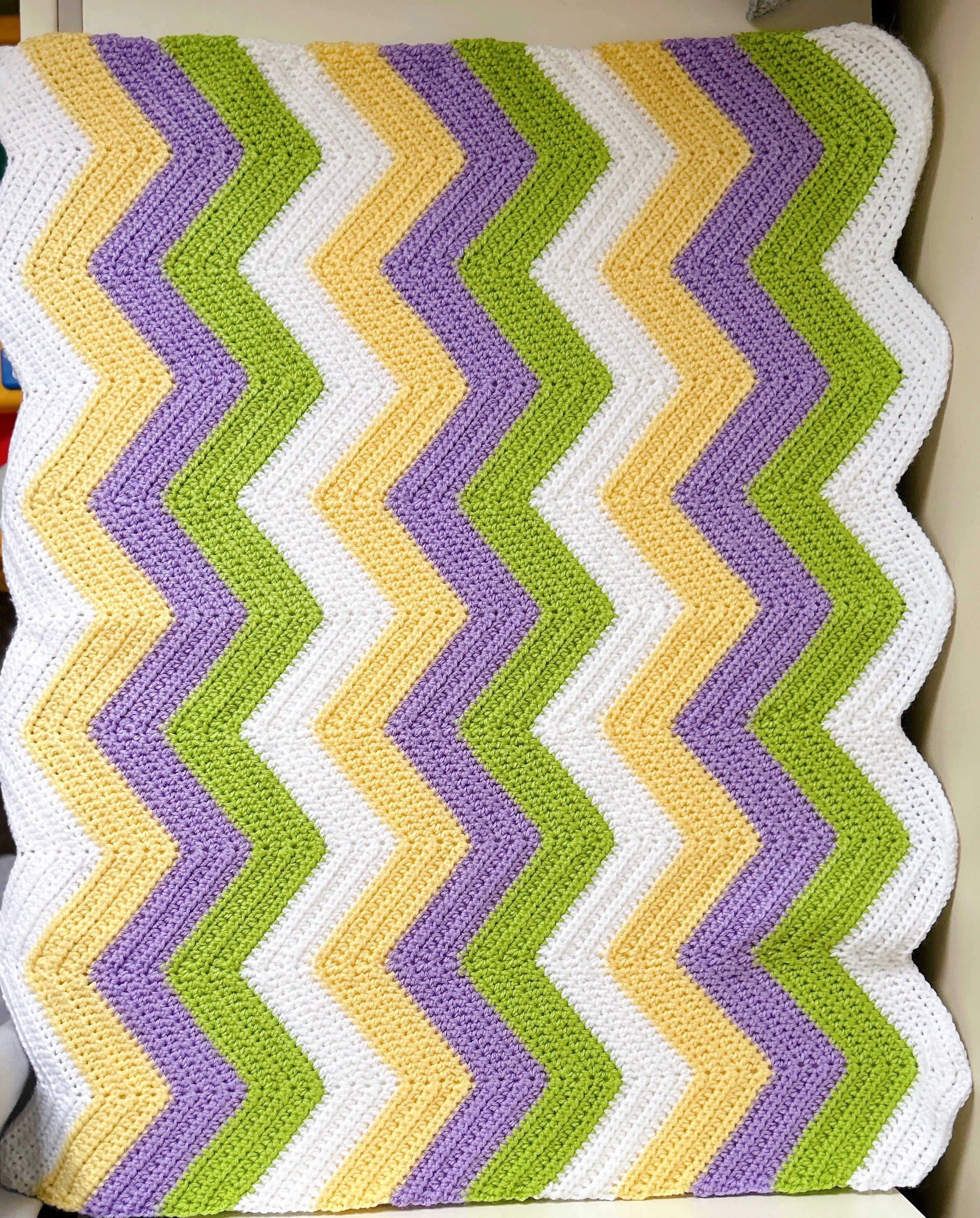 Luxury Crochet Baby Blanket Soft Ripple Design Newborn Baby
