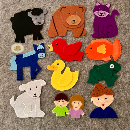 Coloured Animals - Bear Story Felt Board Set