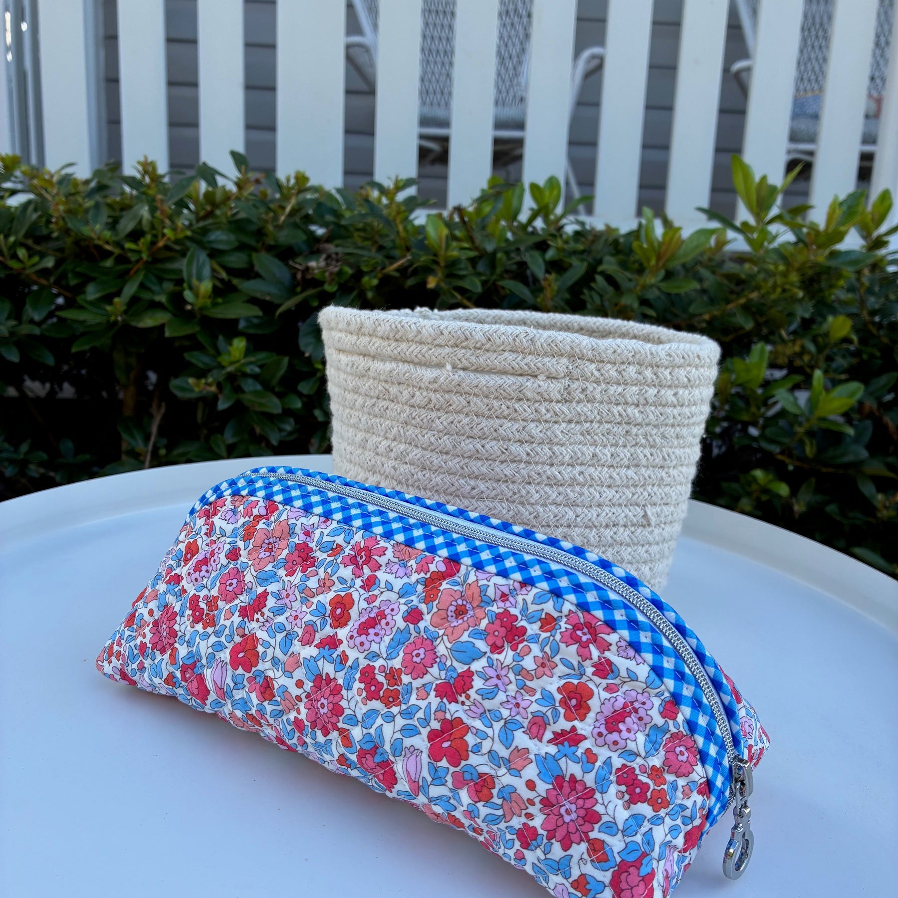 Quilted Trixie Zip Pouch – Liberty Theresa C (Liberty of London)  | Ready to ship | FREE Postage