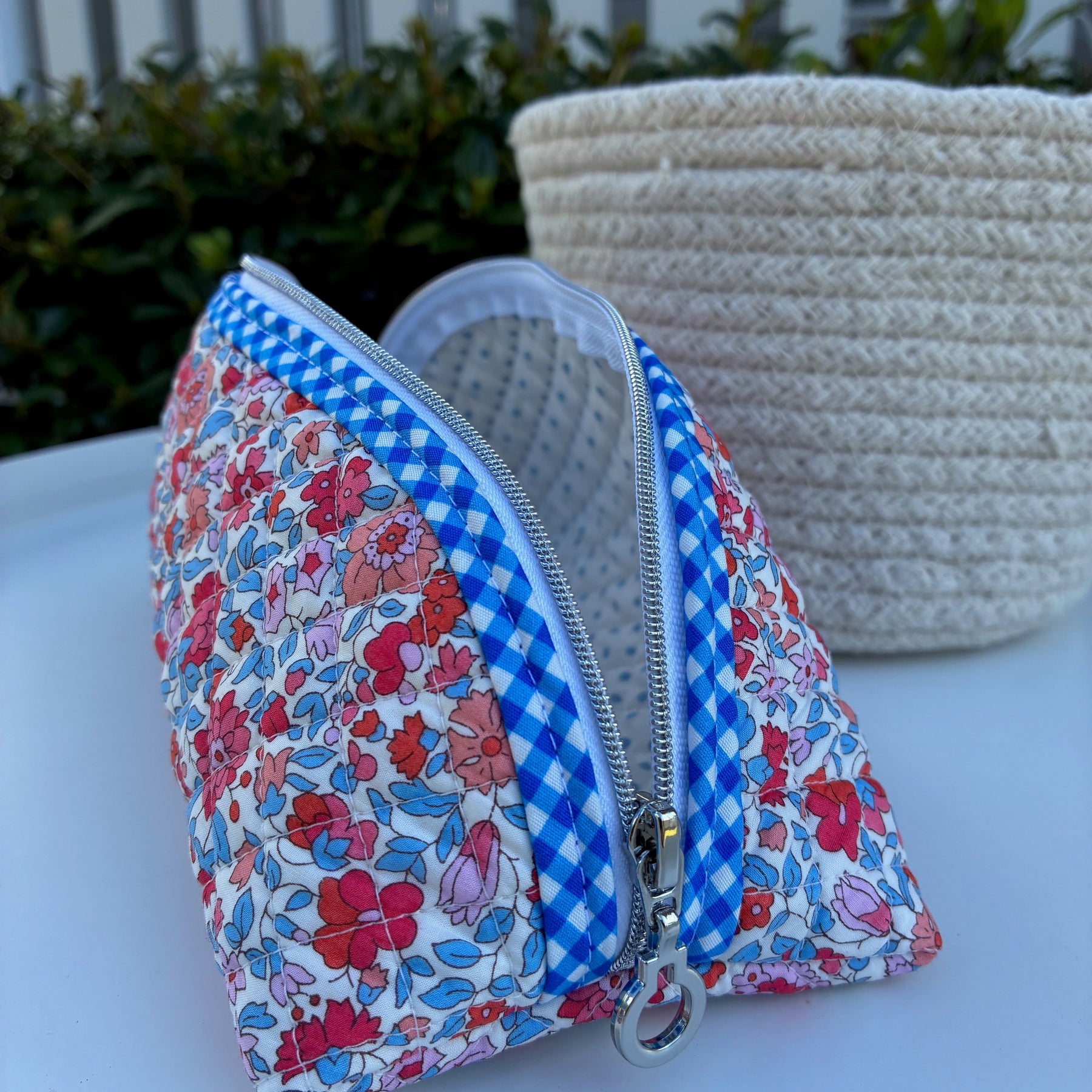 Quilted Trixie Zip Pouch – Liberty Theresa C (Liberty of London)  | Ready to ship | FREE Postage