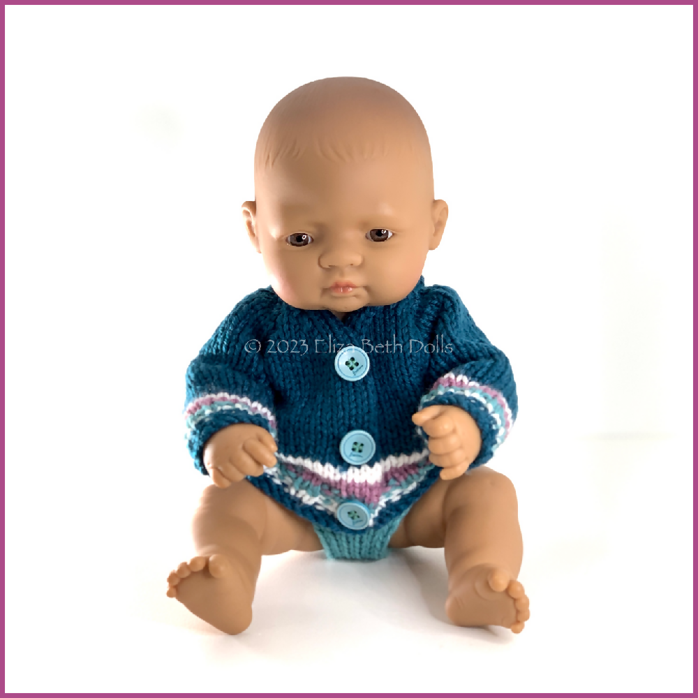 32cm doll Cardigan PDF digital pattern, Eliza Beth Dolls, ElizaBethDolls, Australia, 6