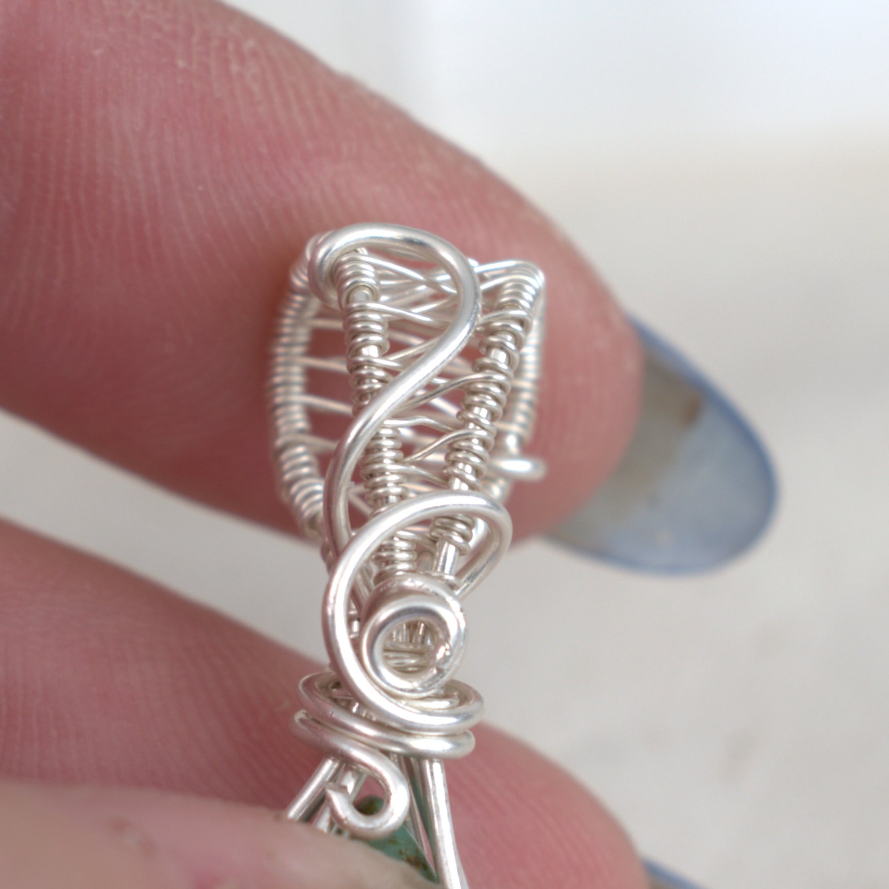 Wire Wrapped Tibetan Turquoise Keepsake Pendant