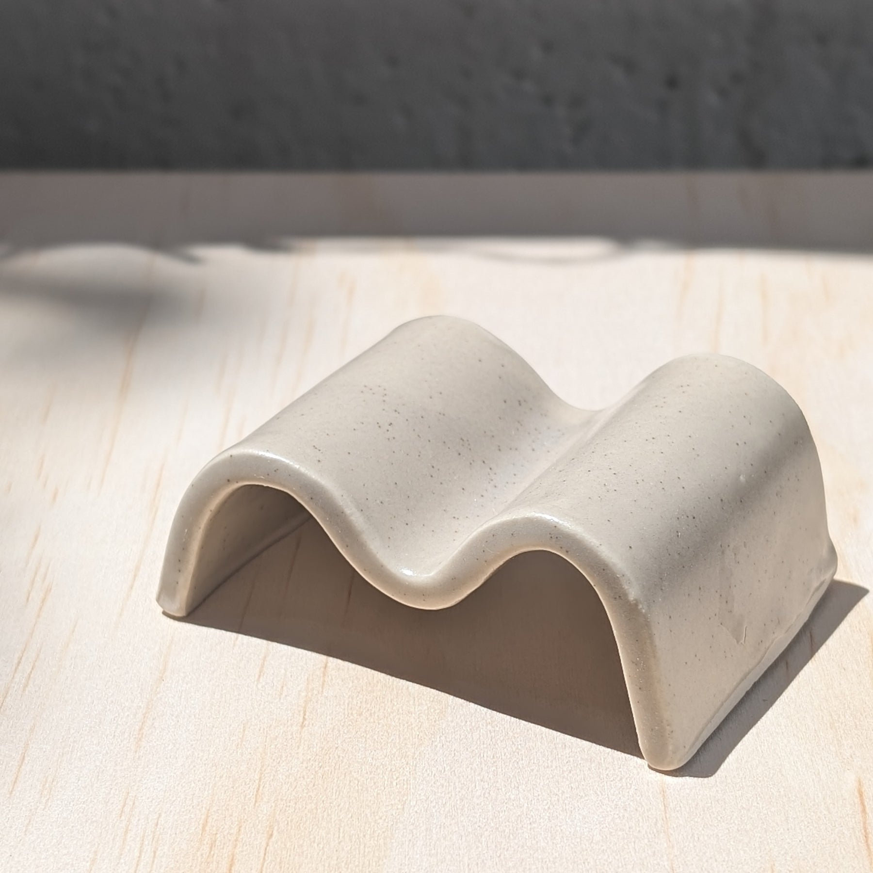 Menstrual Cup Drying Rack - Matte Beige Speckled - Handmade Ceramic