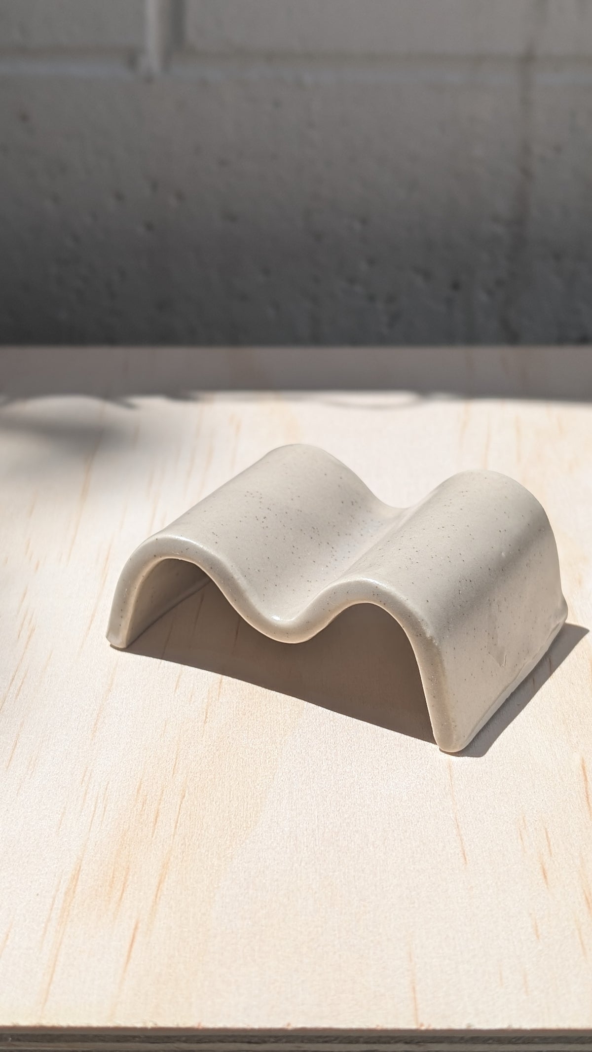 Menstrual Cup Drying Rack - Matte Beige Speckled - Handmade Ceramic