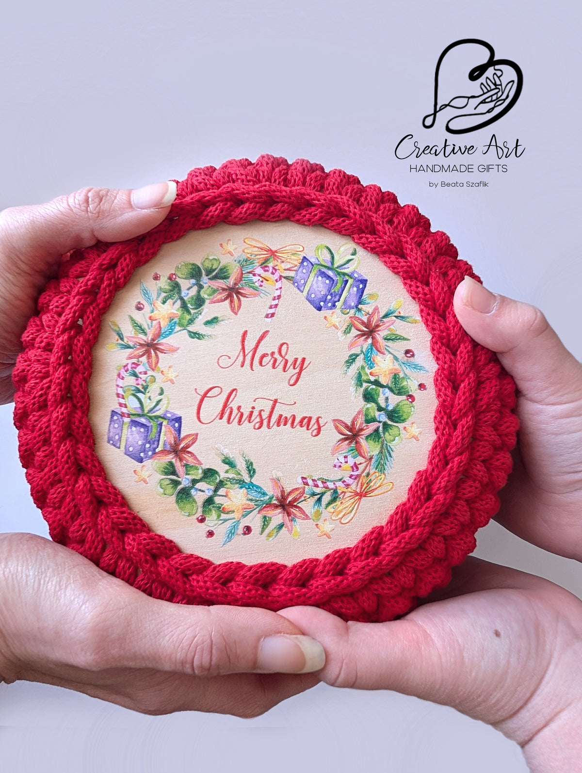 Christmas Crochet Basket with UV-Printed Lid
