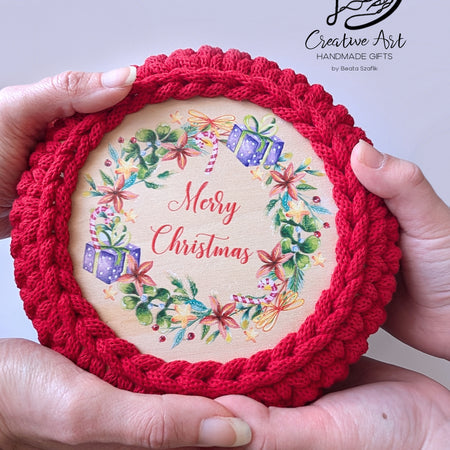 Christmas Crochet Basket with UV-Printed Lid