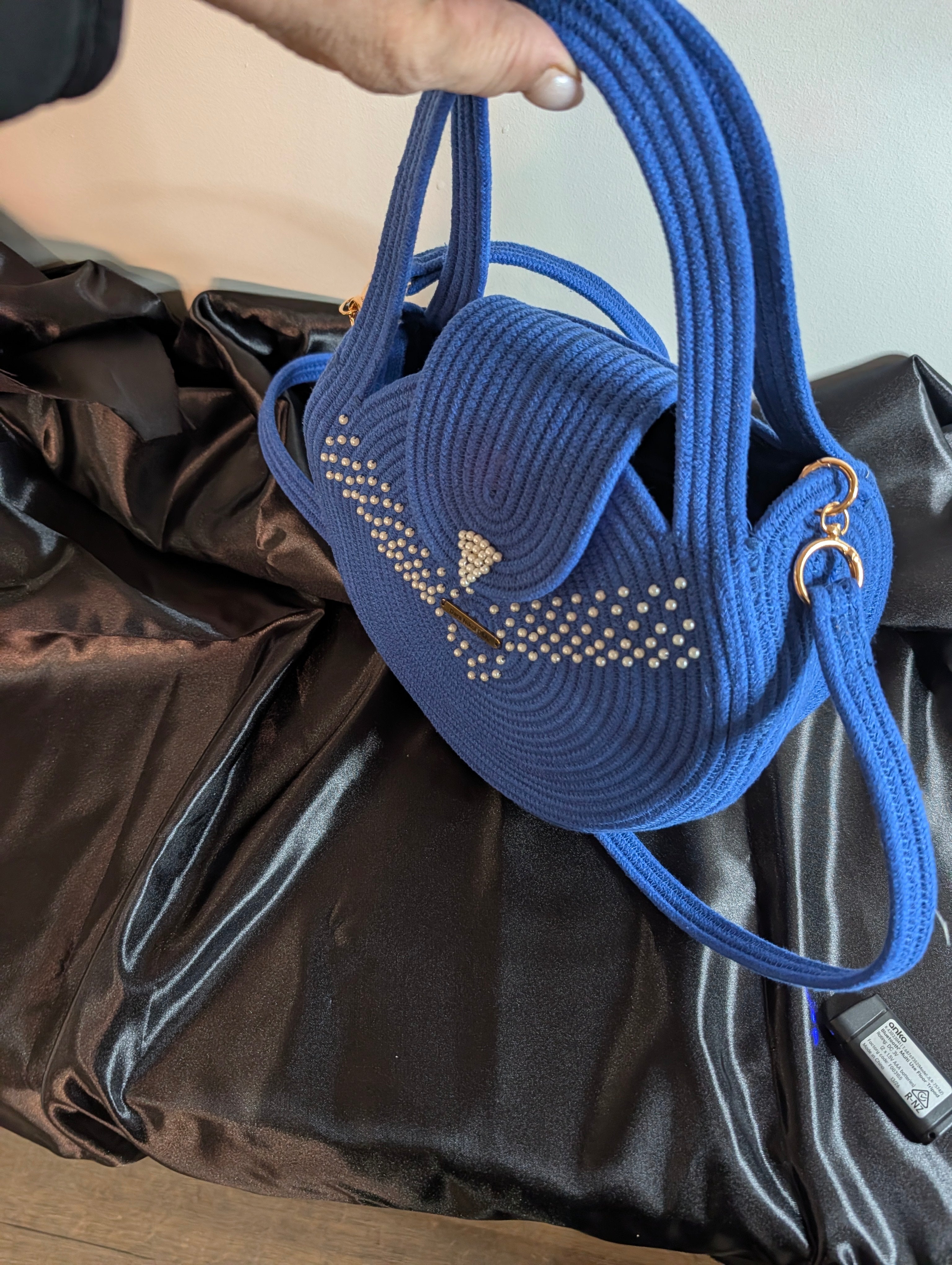Siana Handmade Cotton Cord Pearl Handbag