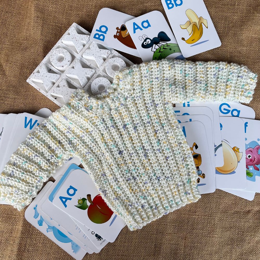 Handmade crochet baby jumper | super soft | cream fleck | newborn