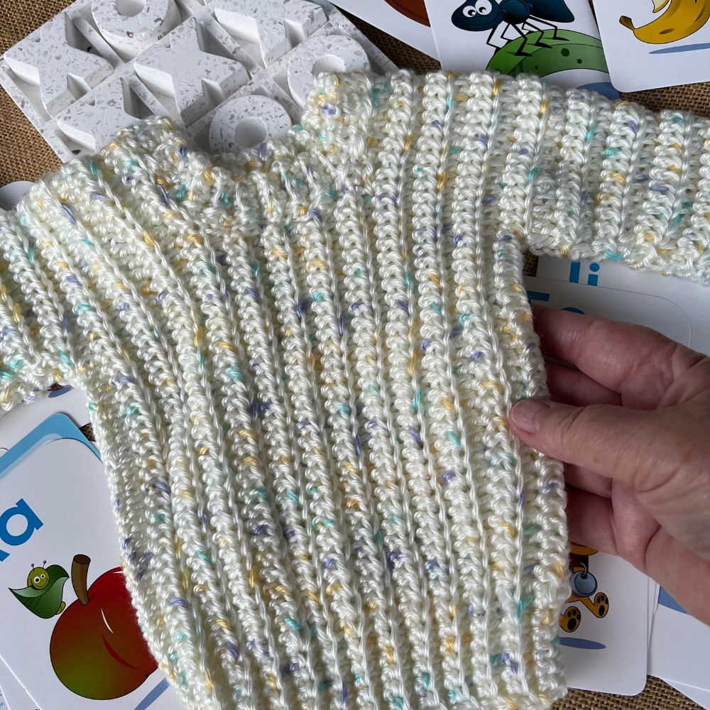 Handmade crochet baby jumper | super soft | cream fleck | newborn