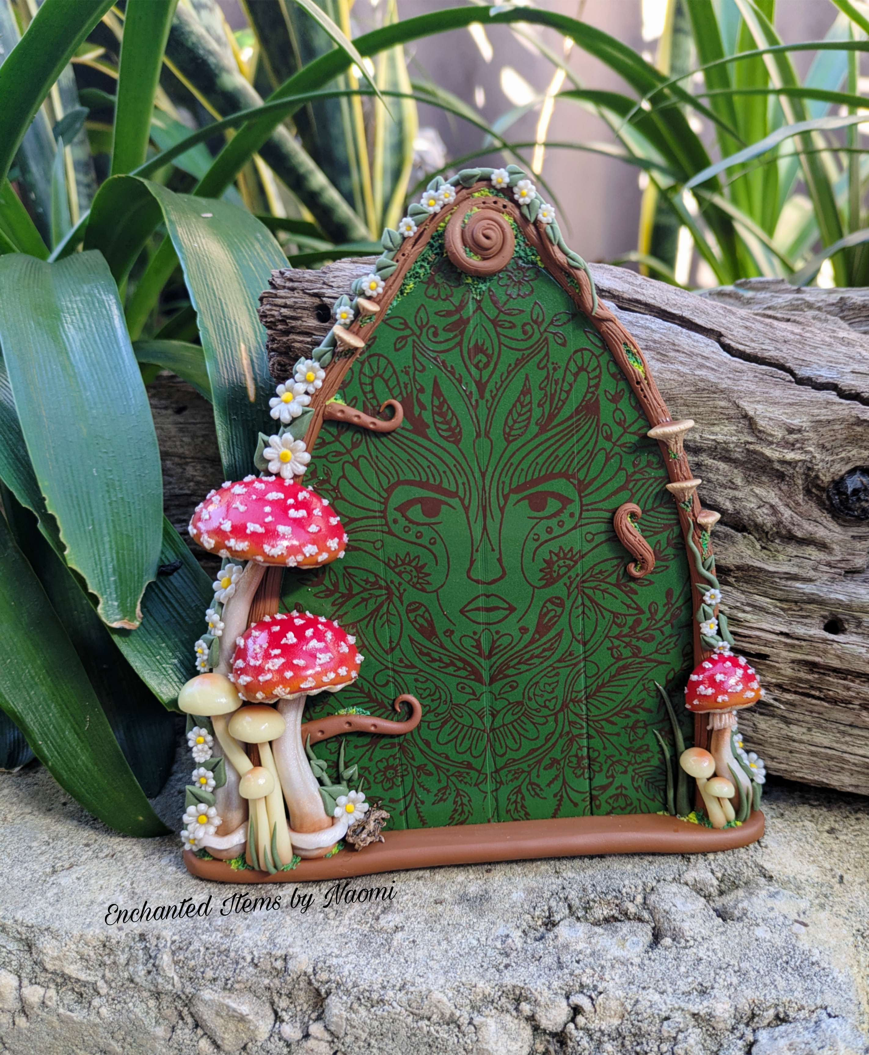 Enchanted Green Lady Woodland Fairy Door