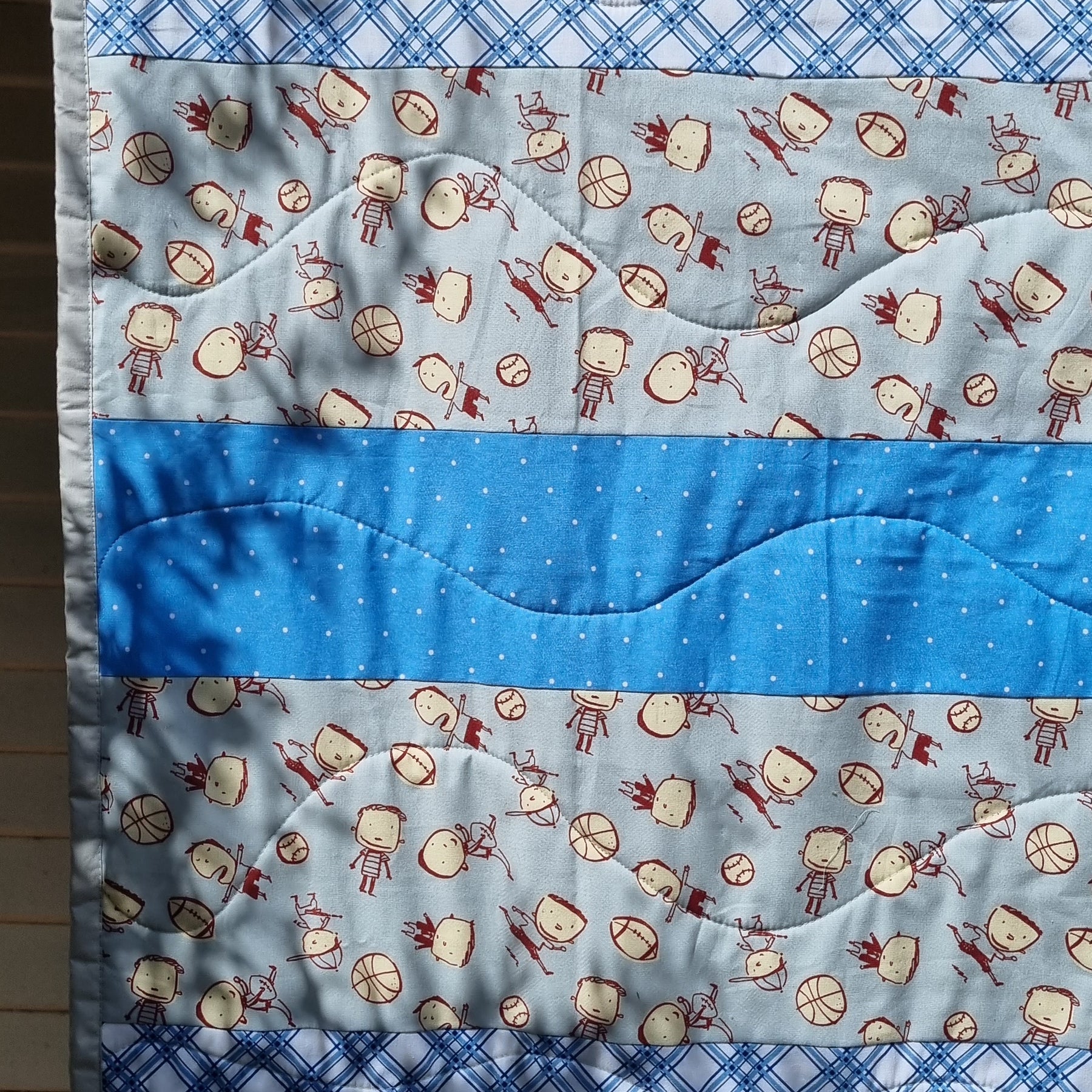 Sporty Boy Bespoke blue quilt