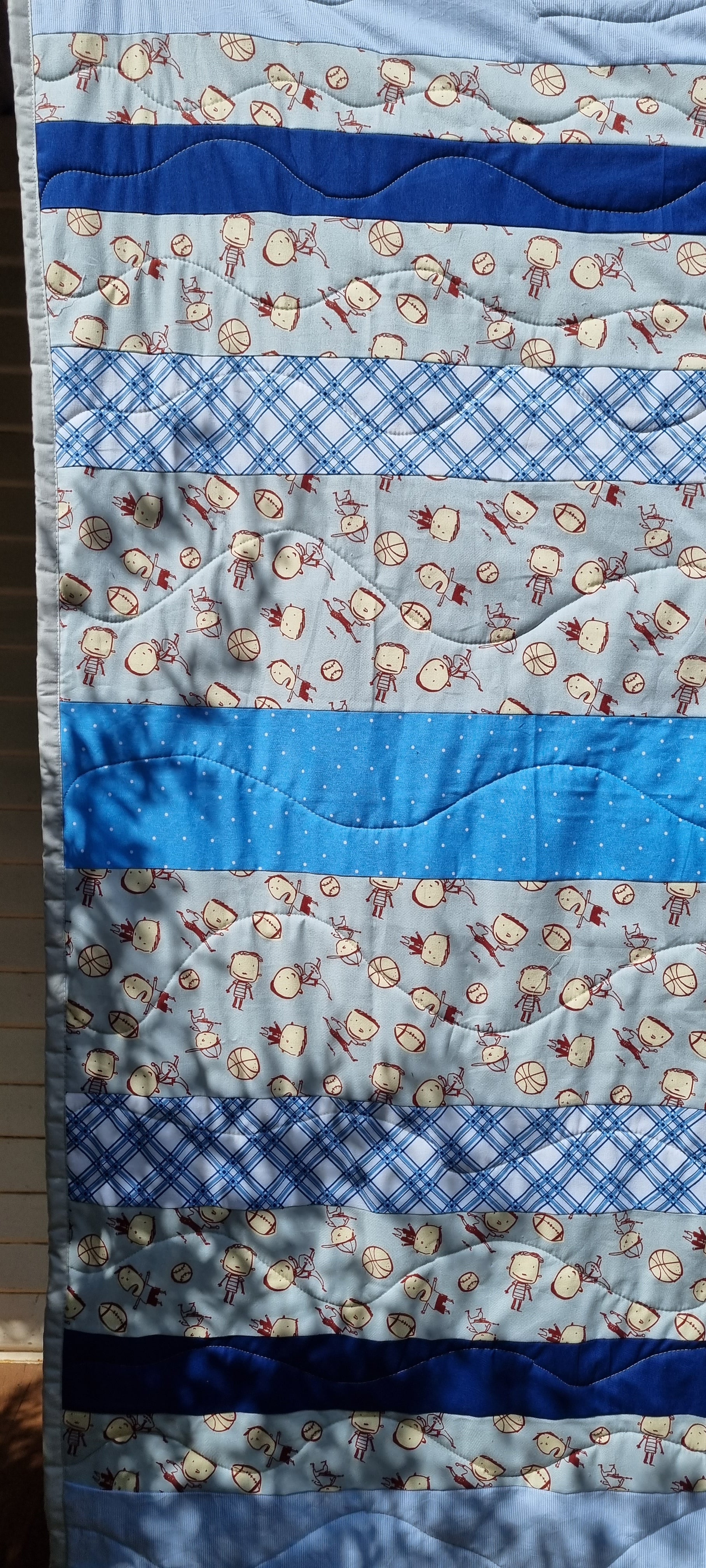 Sporty Boy Bespoke blue quilt