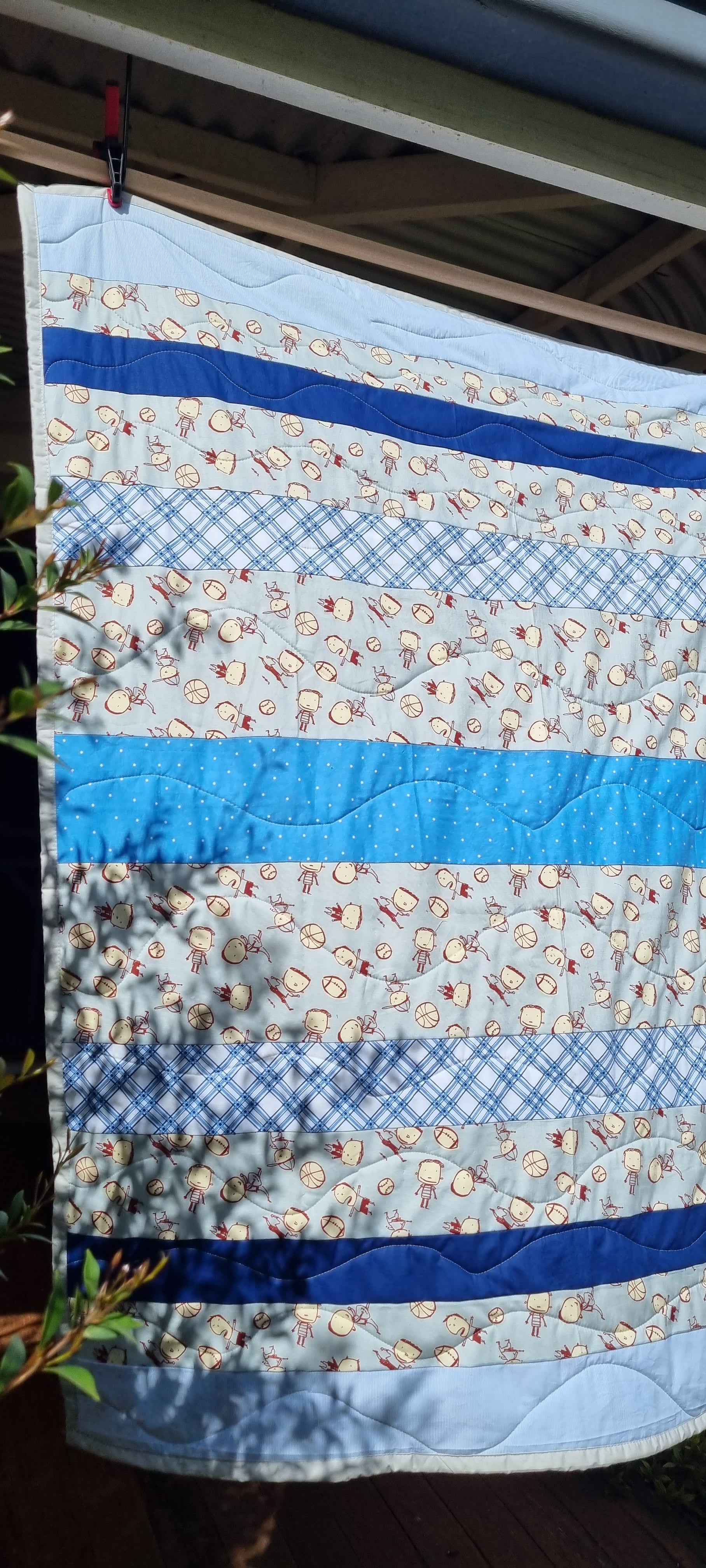 Sporty Boy Bespoke blue quilt