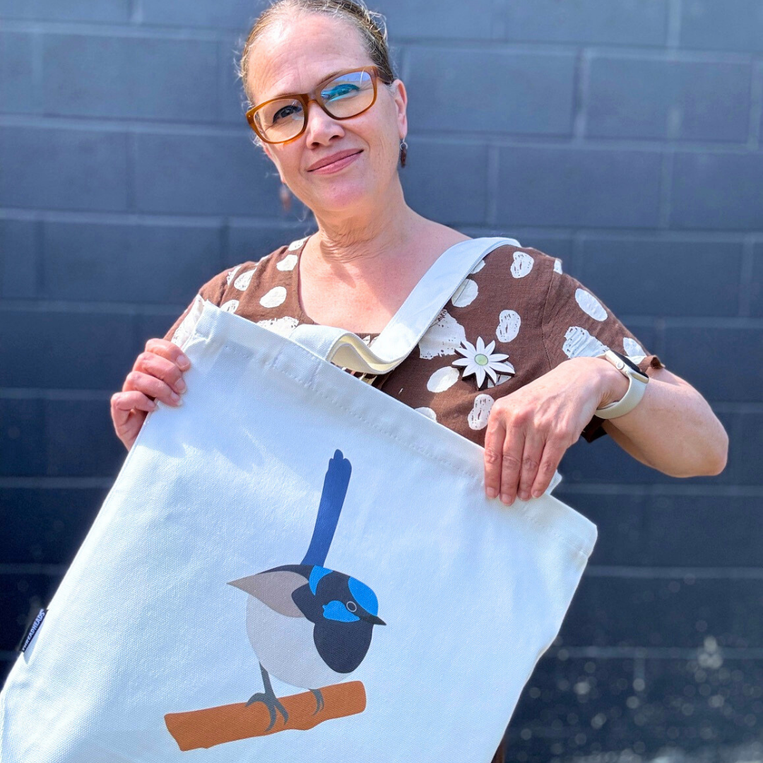 Australian Superb Fairy Wren 100% Cotton Tote Bag