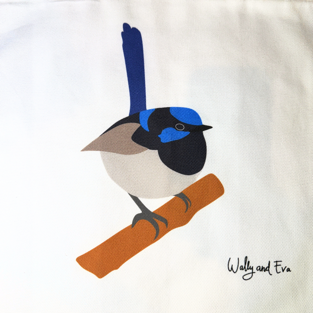 Australian Superb Fairy Wren 100% Cotton Tote Bag