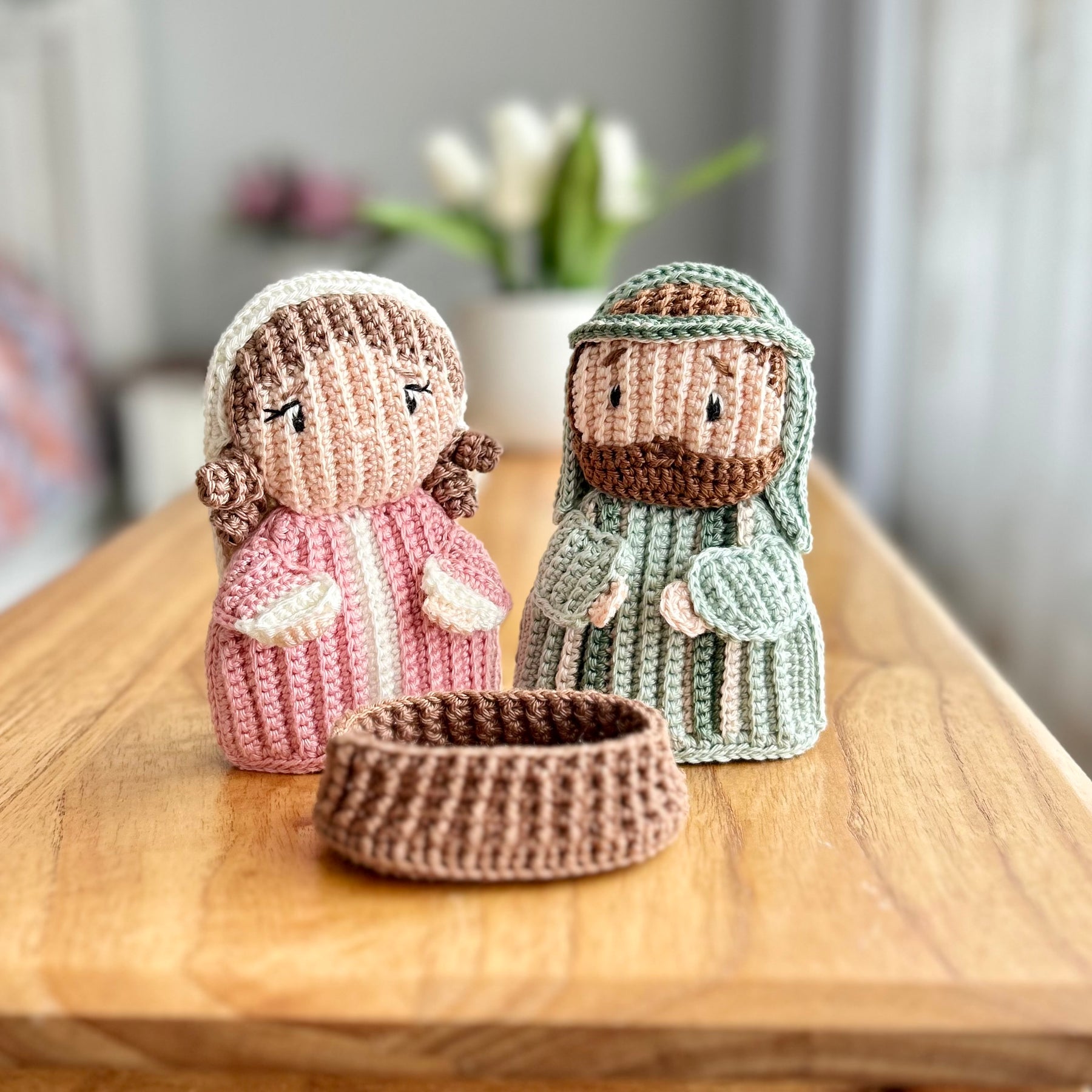 Crochet Nativity Set | Mary, Joseph & Baby Jesus | Christmas Pretend Play