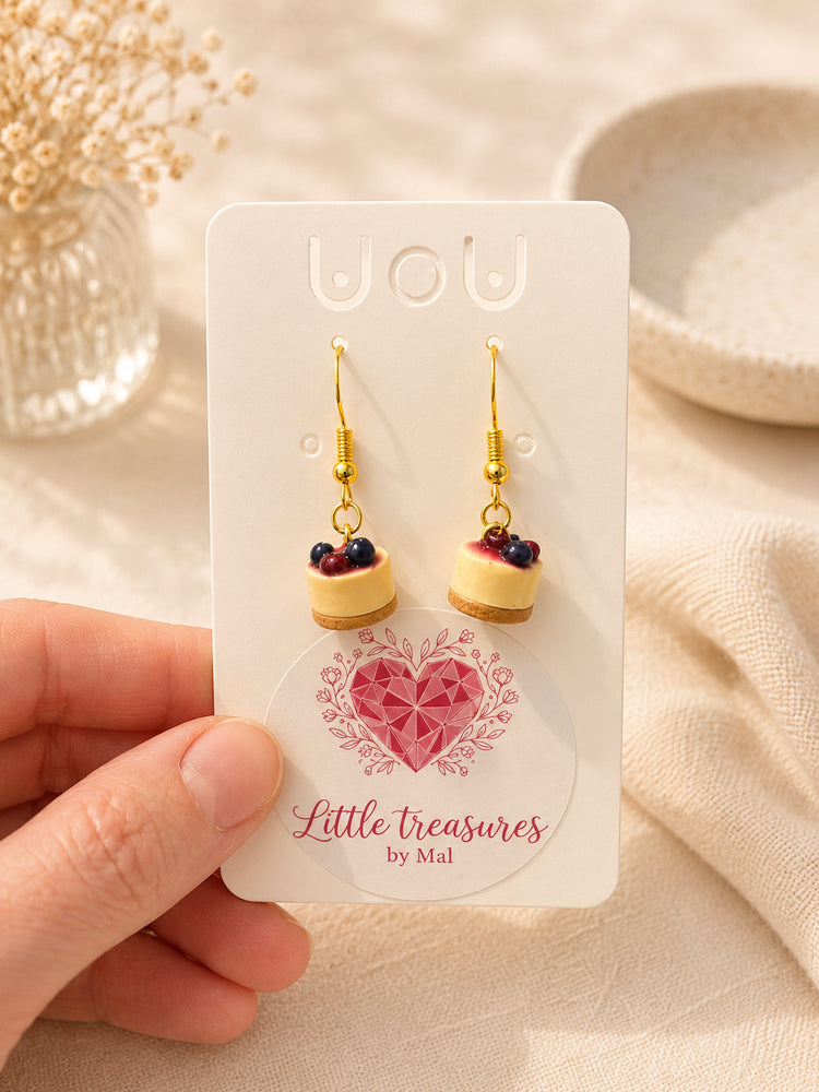 Handcrafted Berry Cheesecake earrings