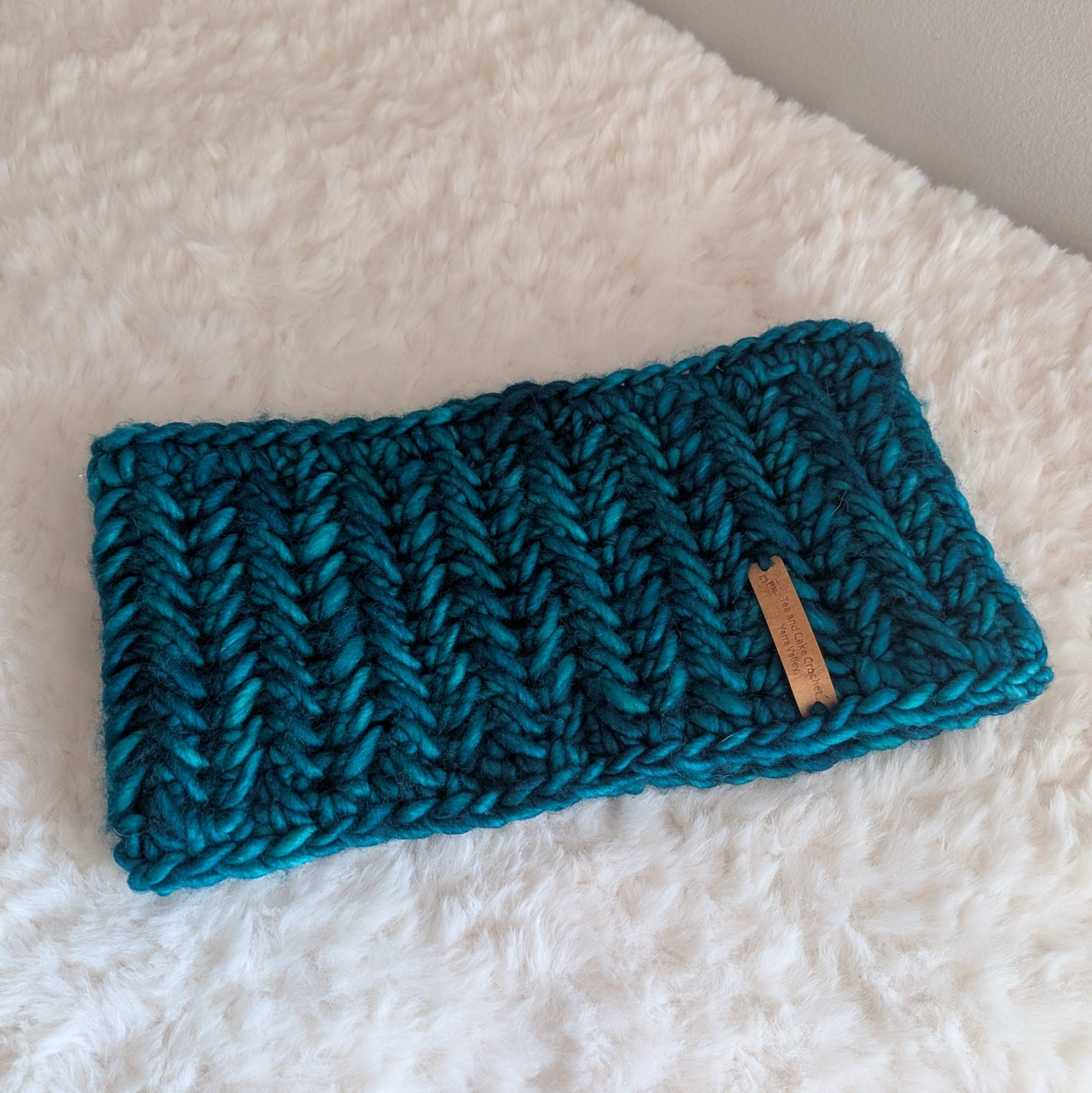 Cozy Pure Merino Headband Ear Warmer Teal