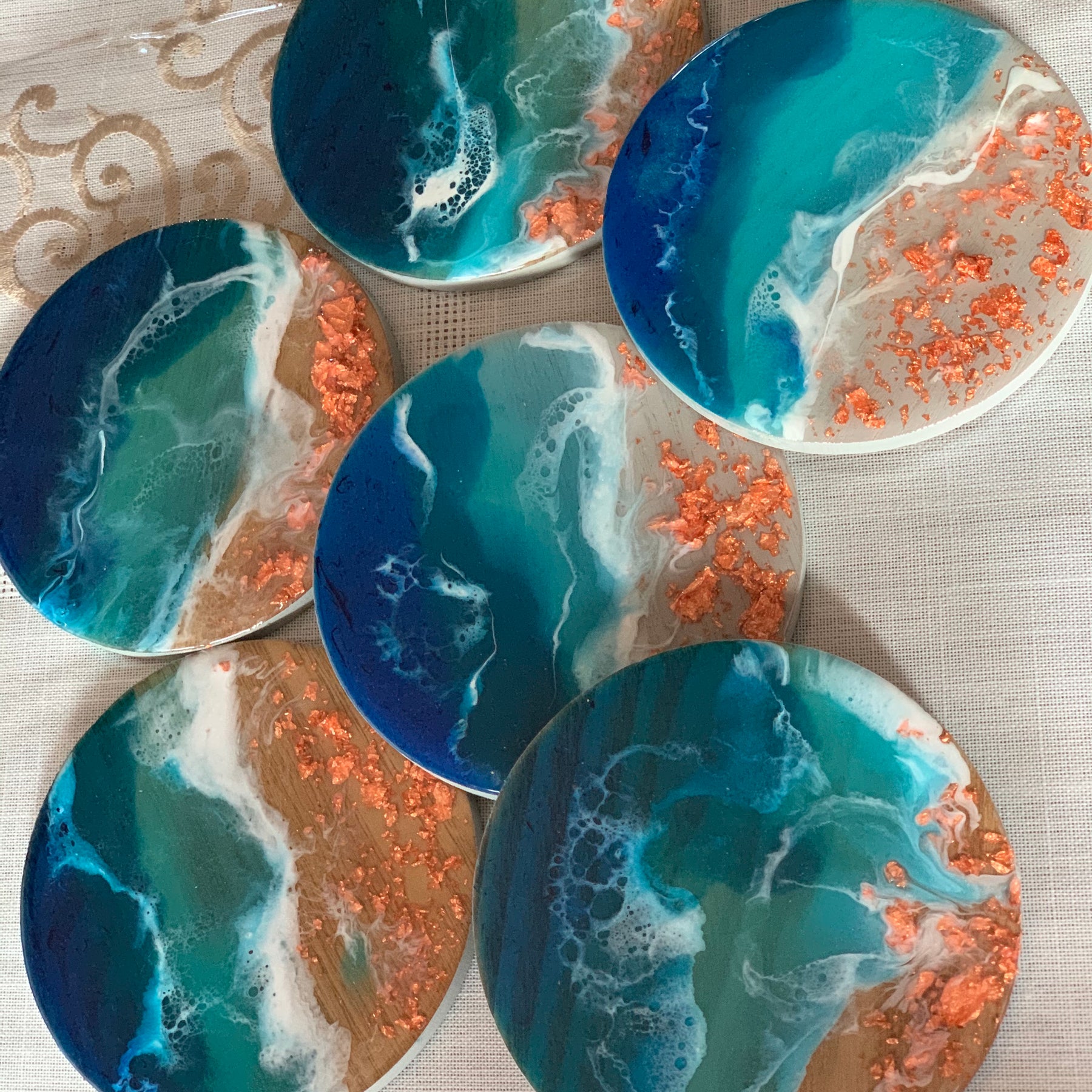 Coasters | coastal love | beach beauty | resin coasters | oceans | gift for her | gift ideas