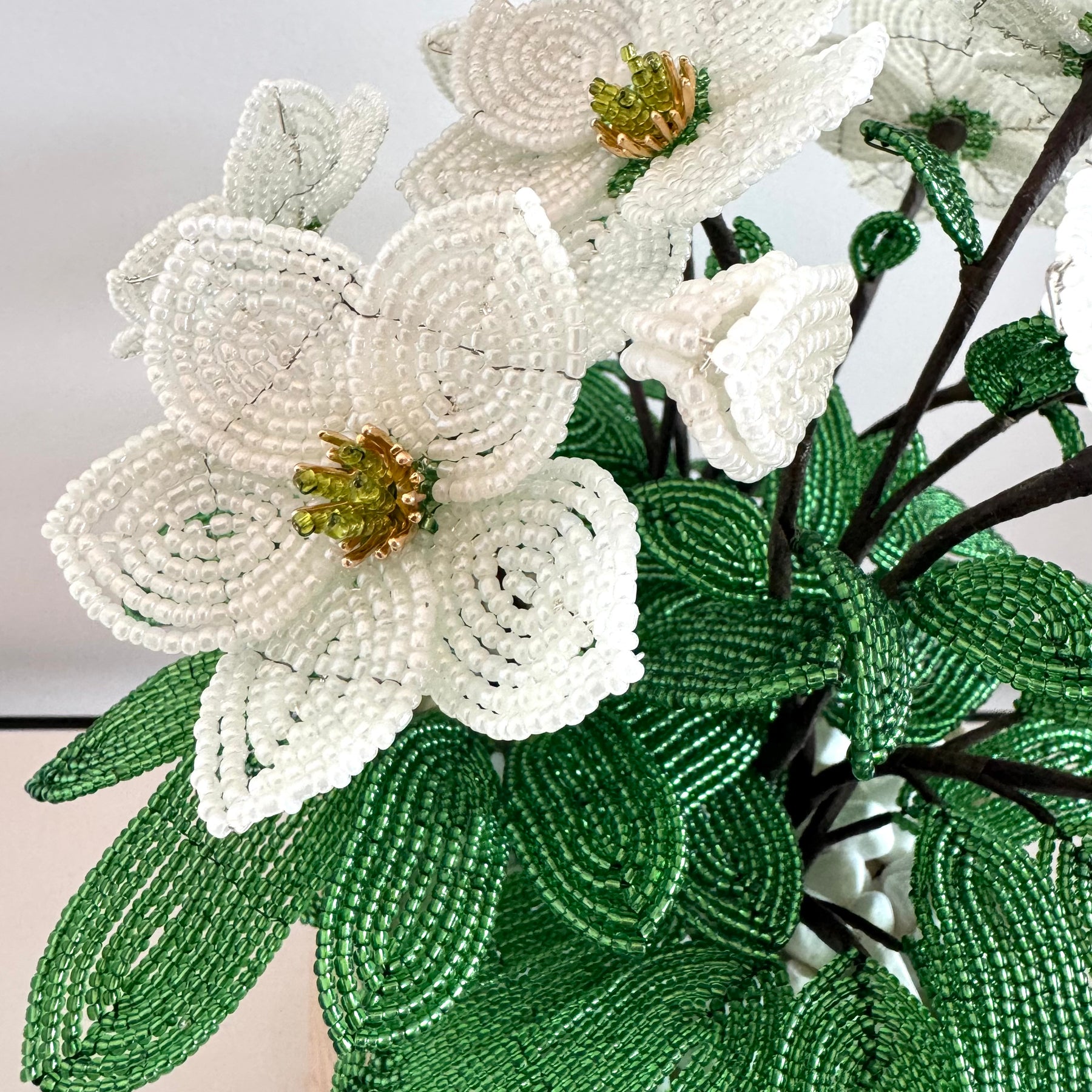 French-beaded Christmas Rose