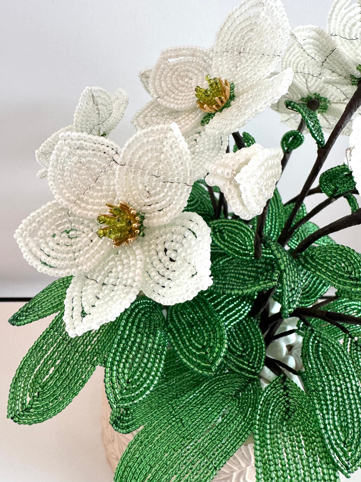 French-beaded Christmas Rose