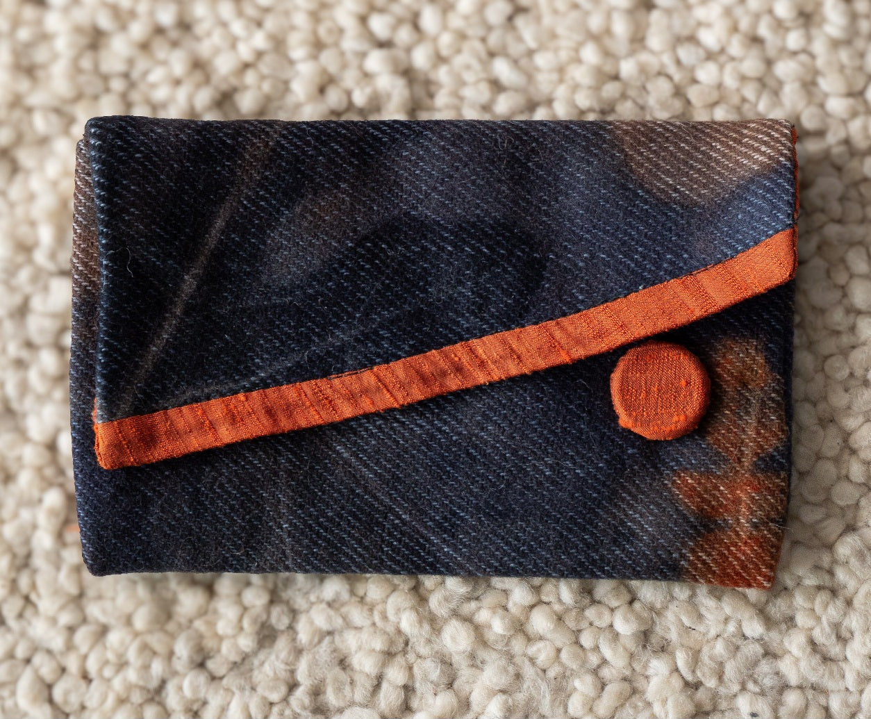 Eco Printed Small Wool Purse
