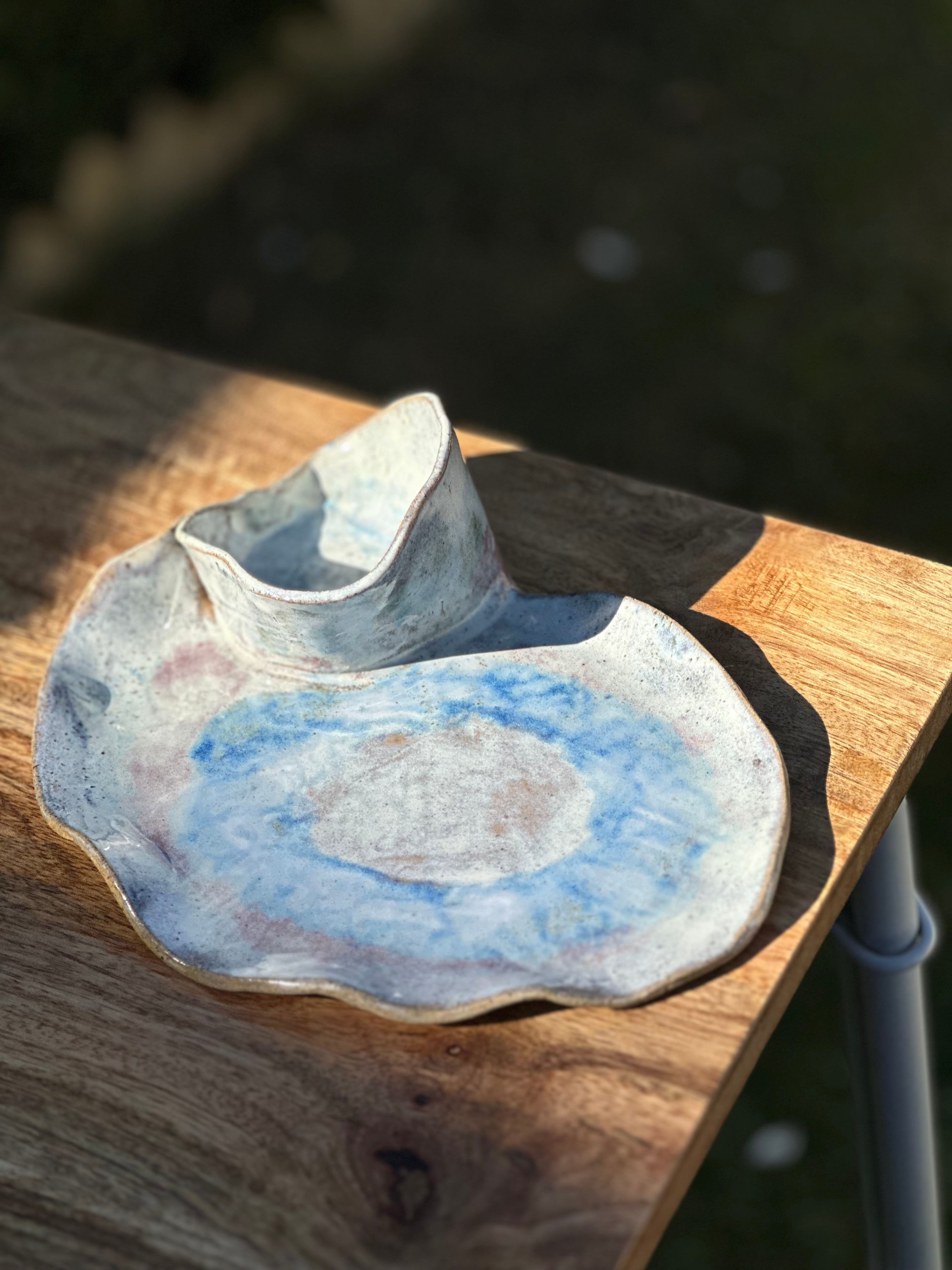 Ceramic Chip + Dip Plate - Australian Bloom