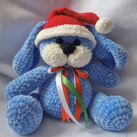 HANDMADE - Plushy Puppy ready for Christmas - Soft and Cuddly - BB09
