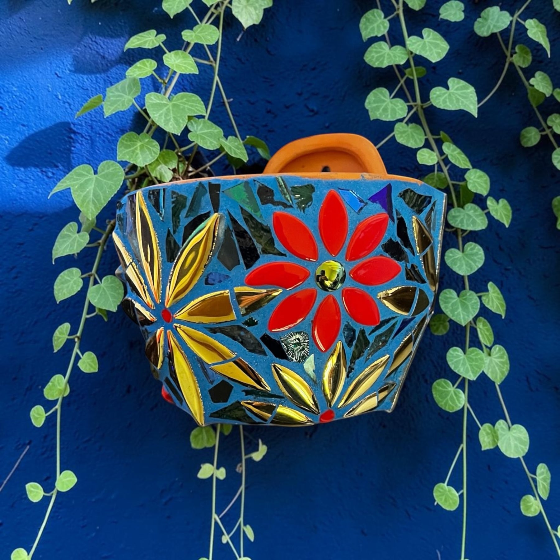 Mosaic Wall Hanging Plant Pots.