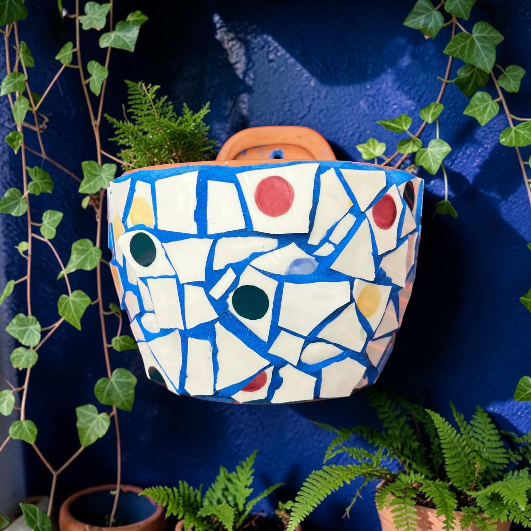 Mosaic Wall Hanging Plant Pots.