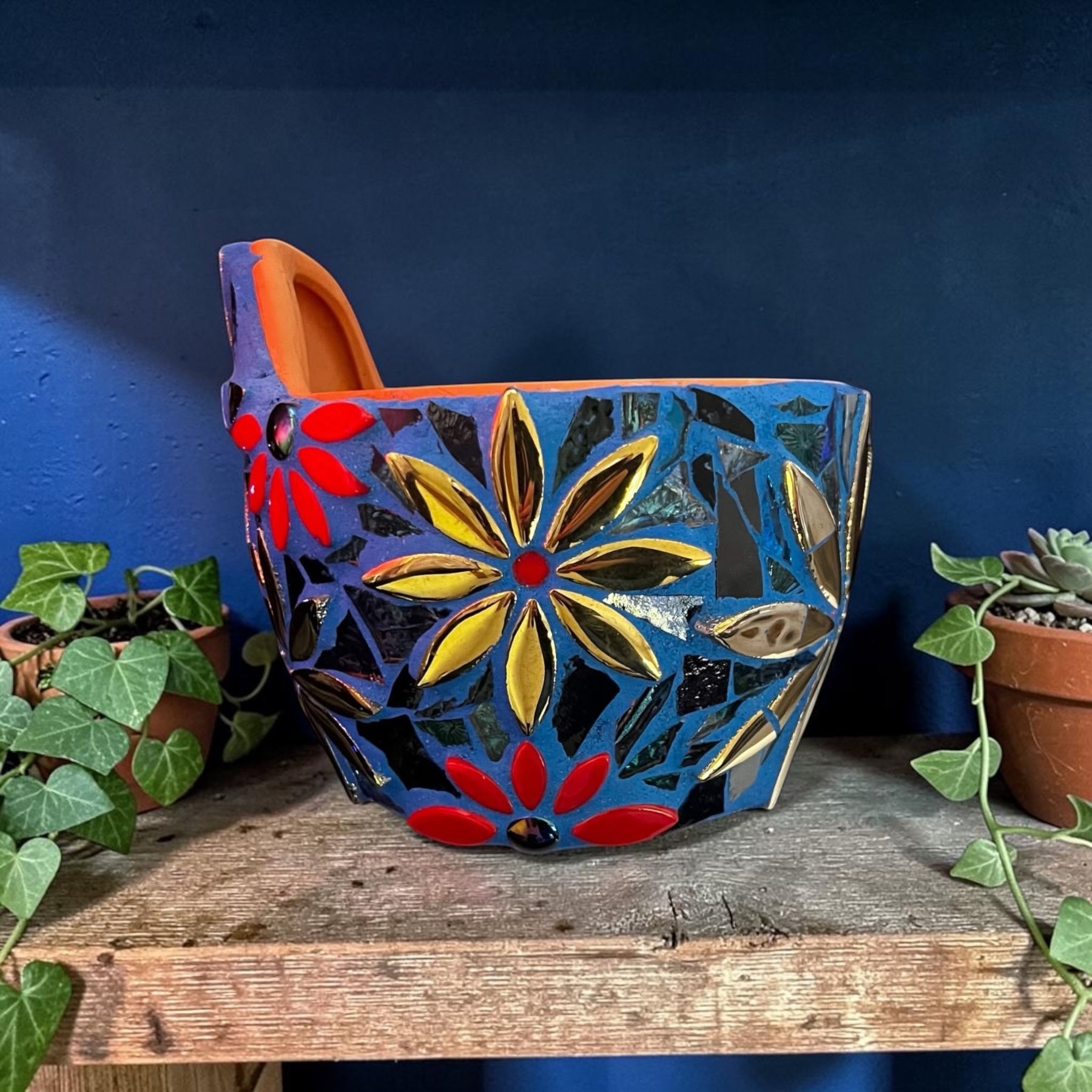 Mosaic Wall Hanging Plant Pots.
