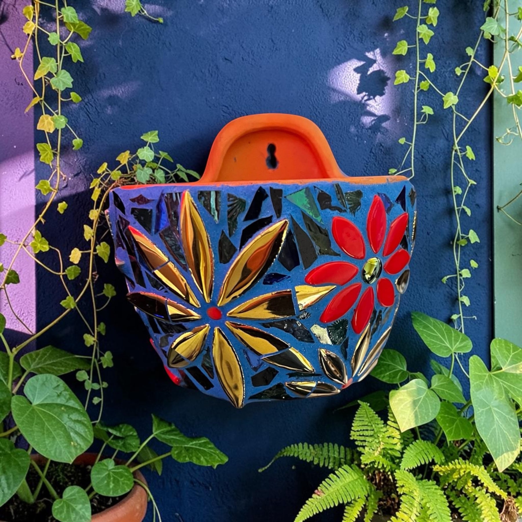Mosaic Wall Hanging Plant Pots.