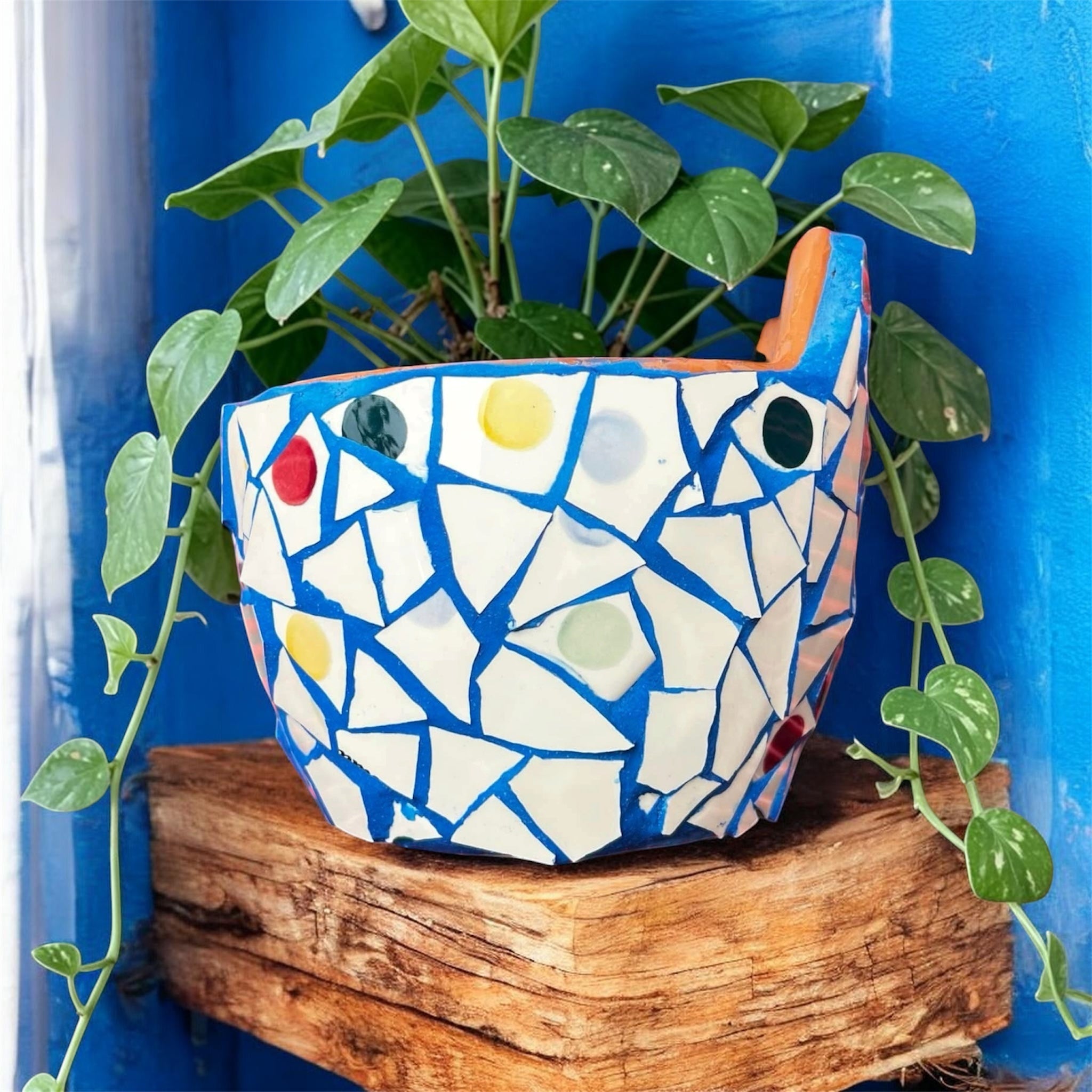 Mosaic Wall Hanging Plant Pots.