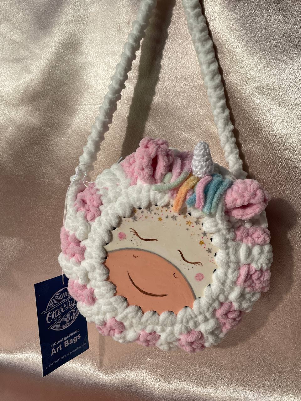 Custom Hand-Painted Crochet Bag for Children | Limited Edition | Wearable Art