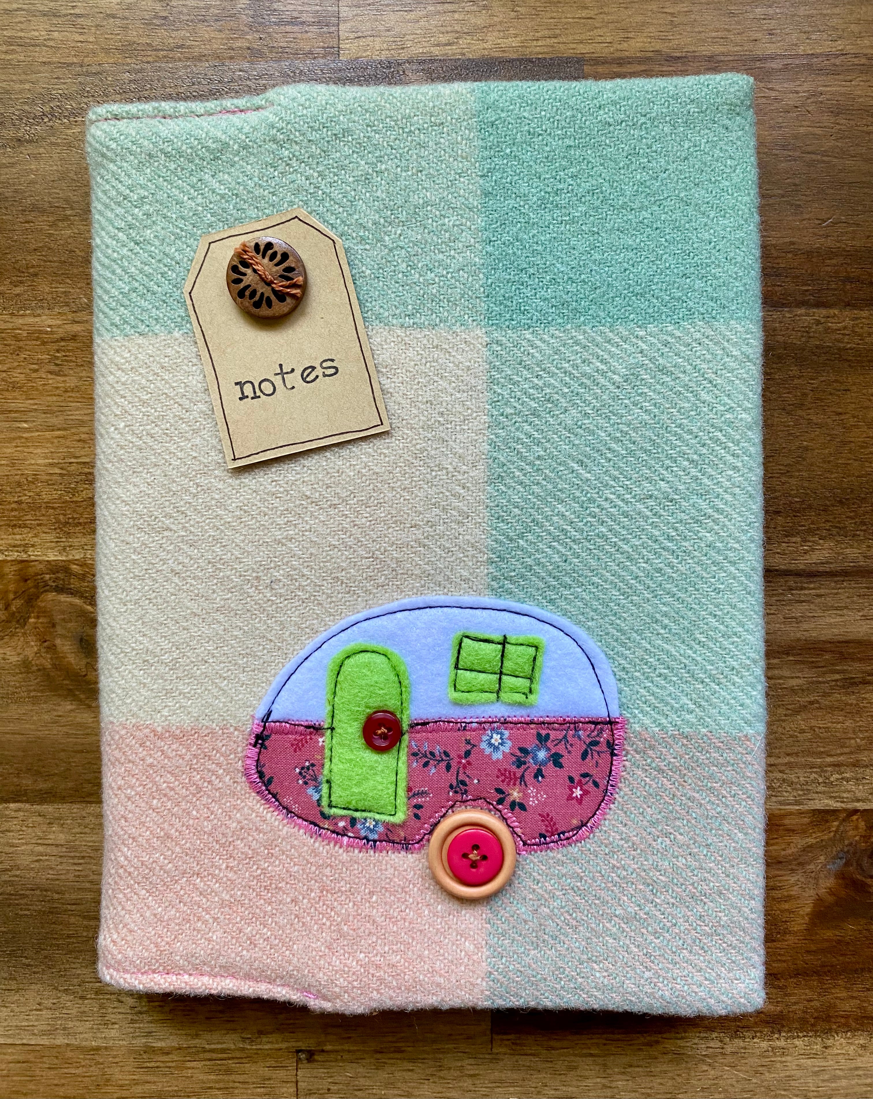 A5 Upcycled Notebook Vintage Caravan - Multi
