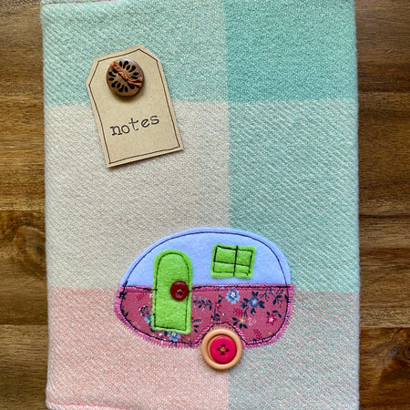 A5 Upcycled Notebook Vintage Caravan - Multi