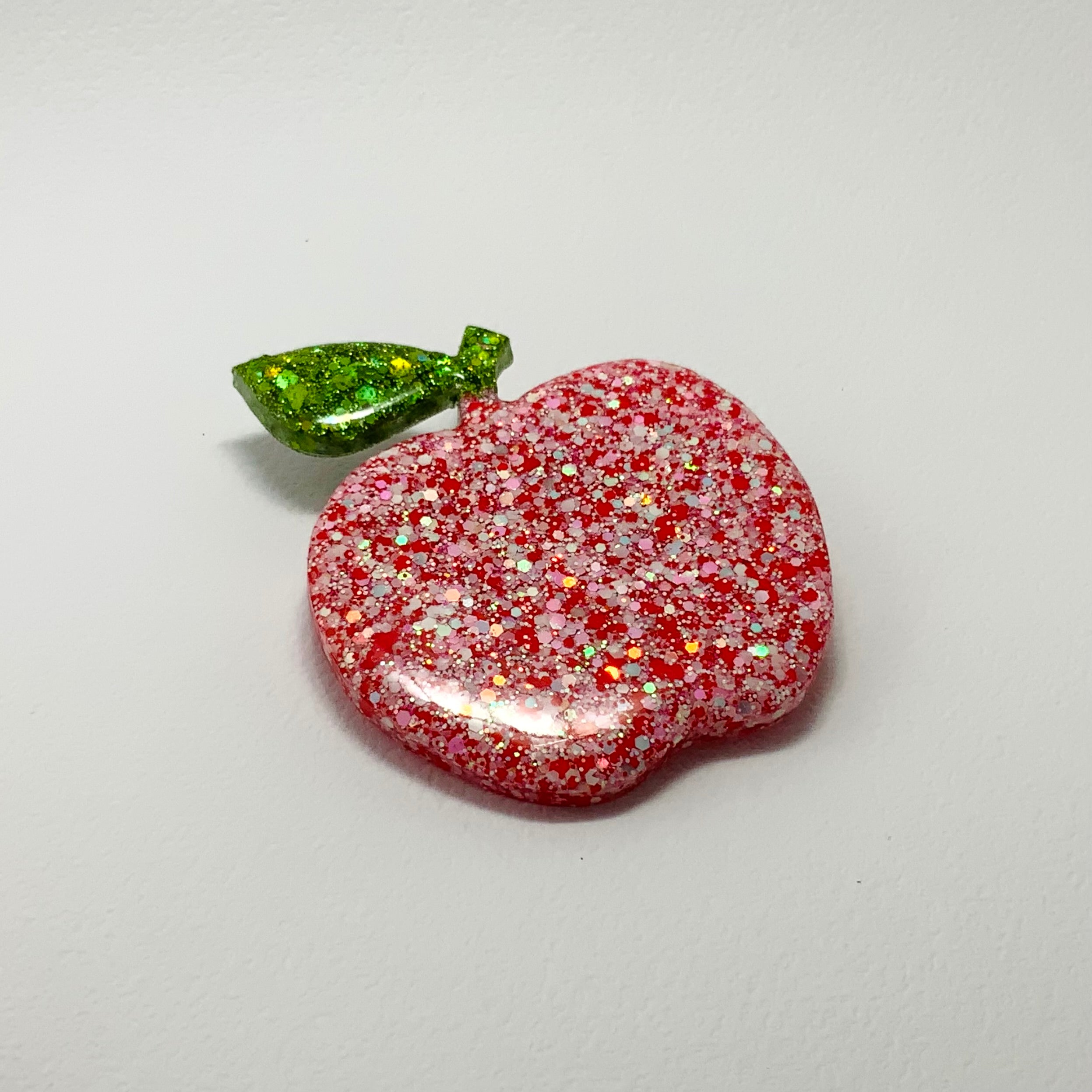 THE APPLE ORCHARD - Handmade Sparkling Resin Apple Brooch