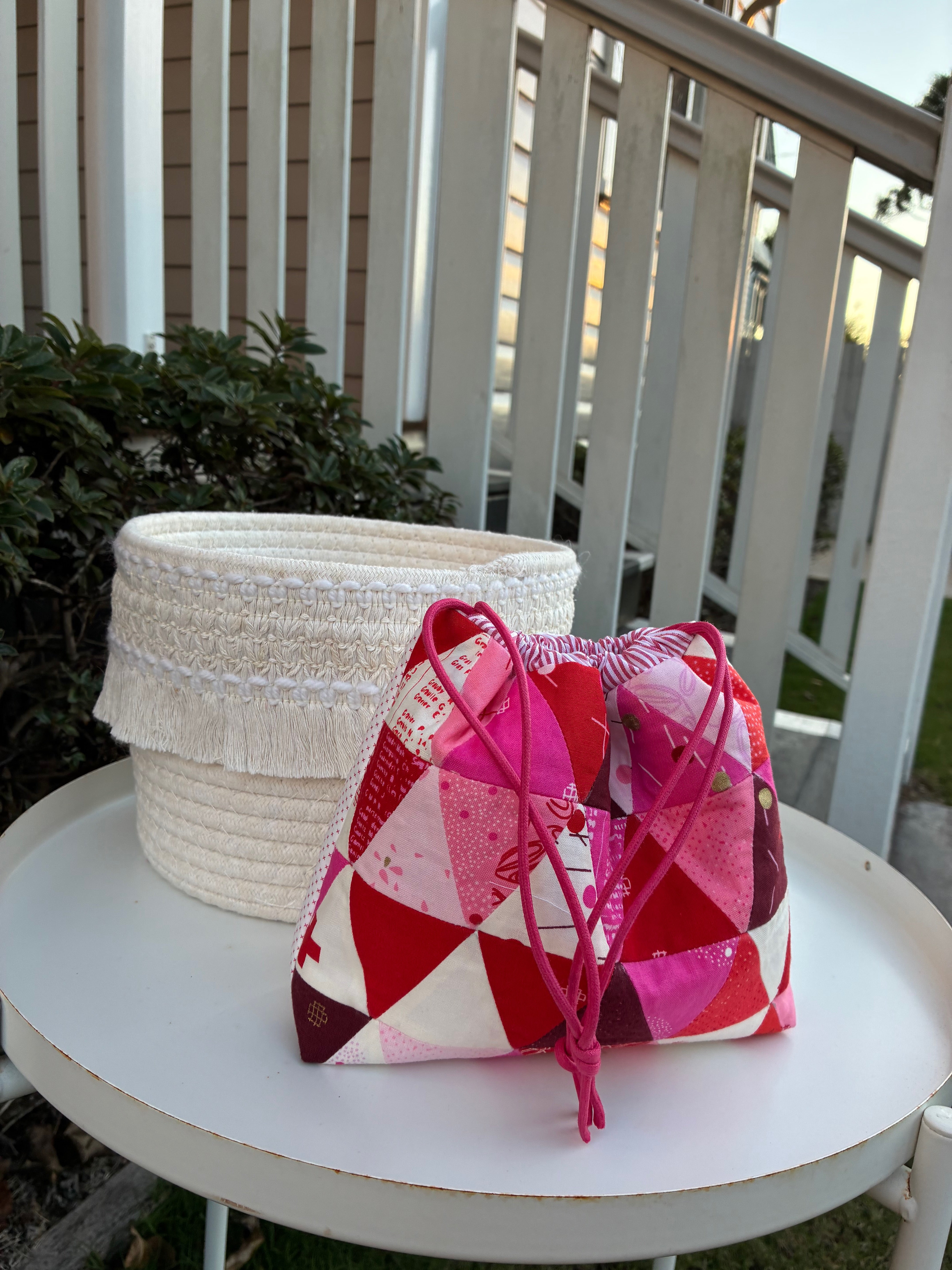 Bessie Drawstring Bag - Just Red (Brigitte Heitland for Zen Chic)