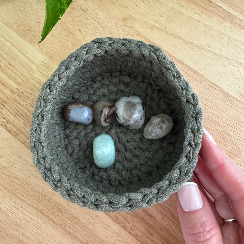 Earthy Green | Handmade Basket | Mini | Sustainable Home Decor