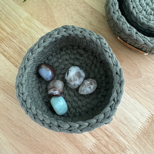 Earthy Green | Handmade Basket | Mini | Sustainable Home Decor