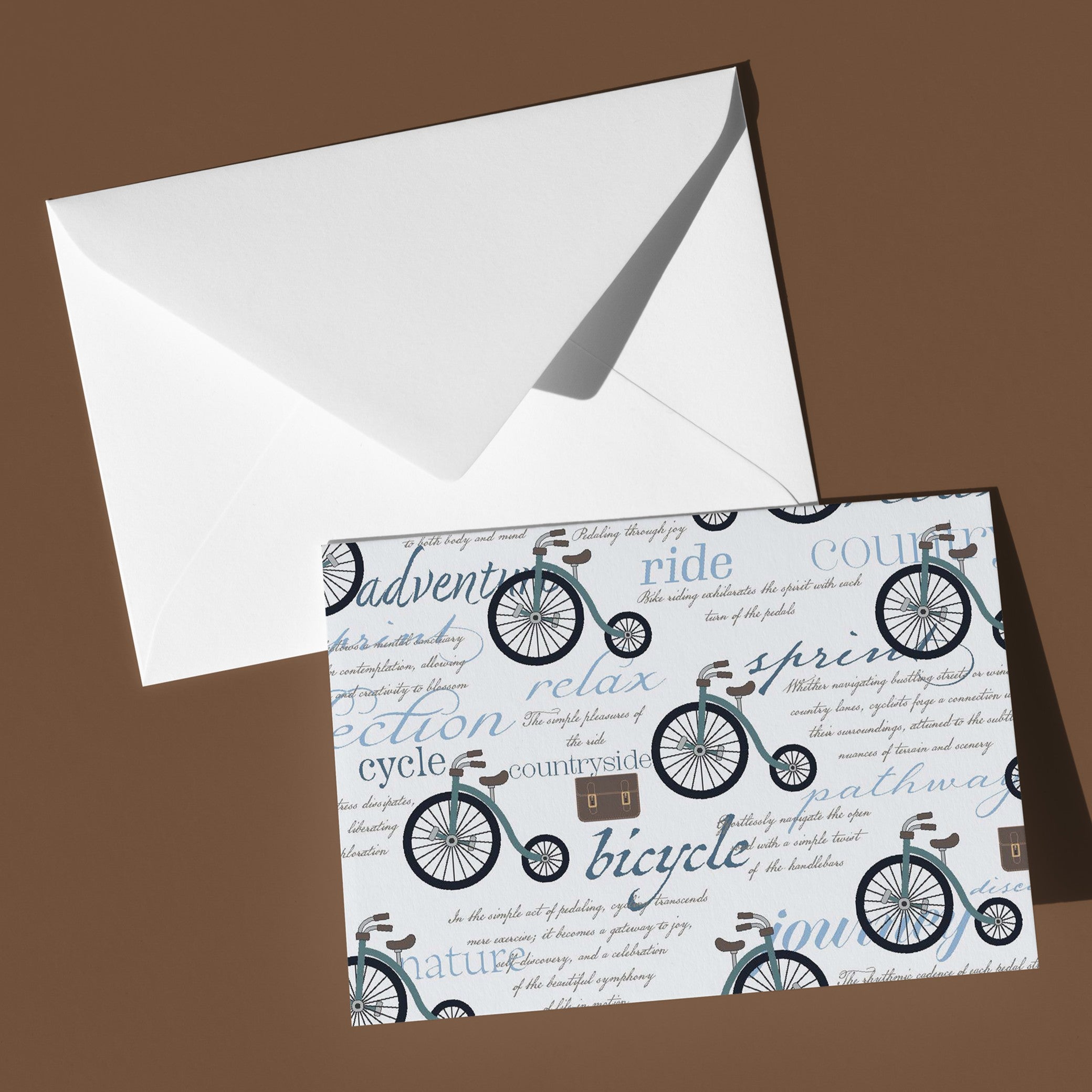 Antique Penny Farthing Bicycle Cycling Blank Greeting Card