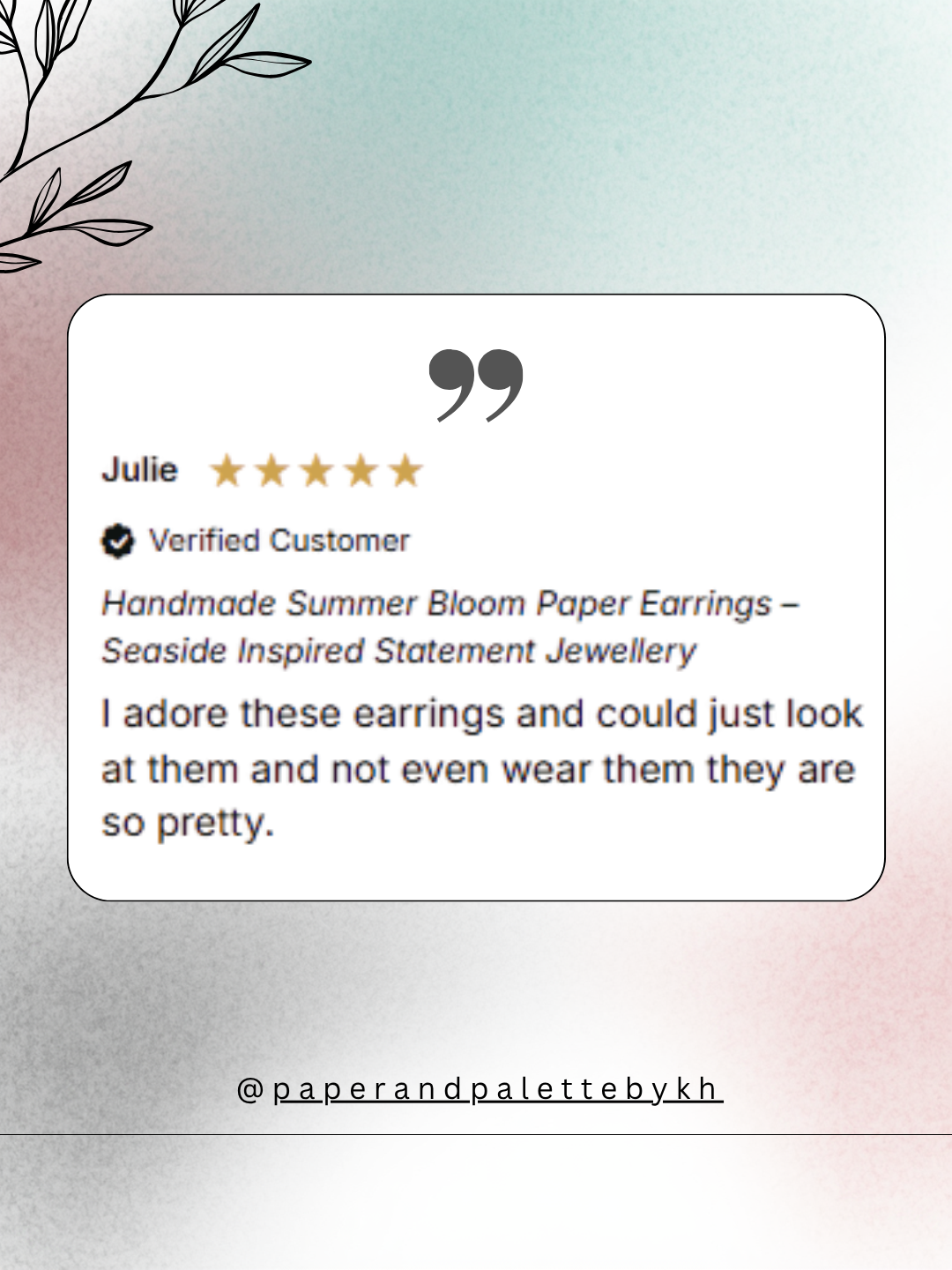 Handmade Floral Statement Earrings | Lightweight Paper Jewellery | Australian Made