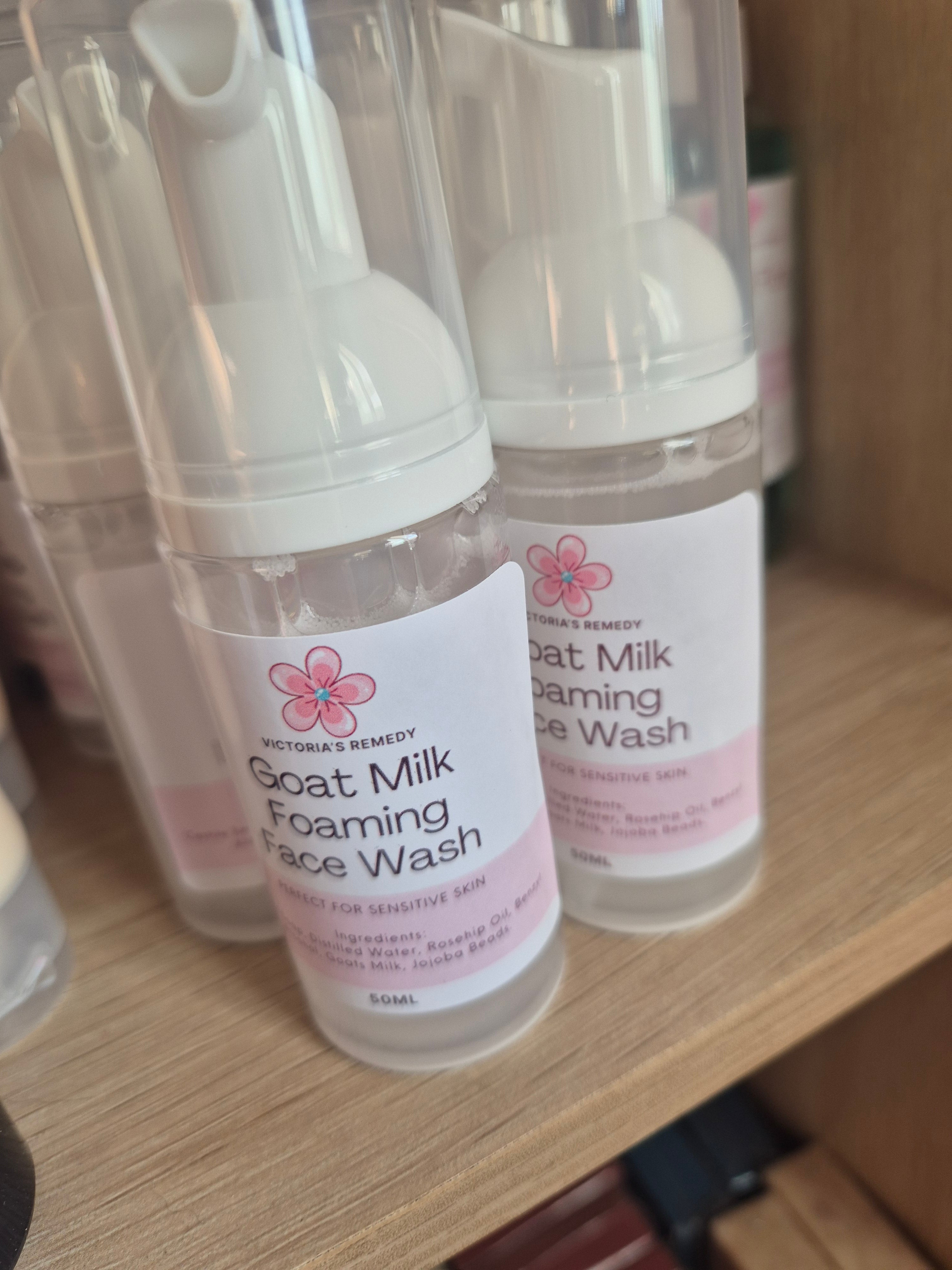 Goat Milk Foaming Face Wash 50ml | Gentle Cleanser for Sensitive Skin | Handmade in Australia | Victoria's Natural Remedy