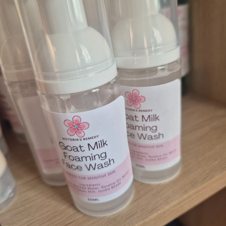 Goat Milk Foaming Face Wash 50ml | Gentle Cleanser for Sensitive Skin | Handmade in Australia | Victoria's Natural Remedy