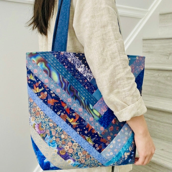 Blue Horizons Patchwork tote