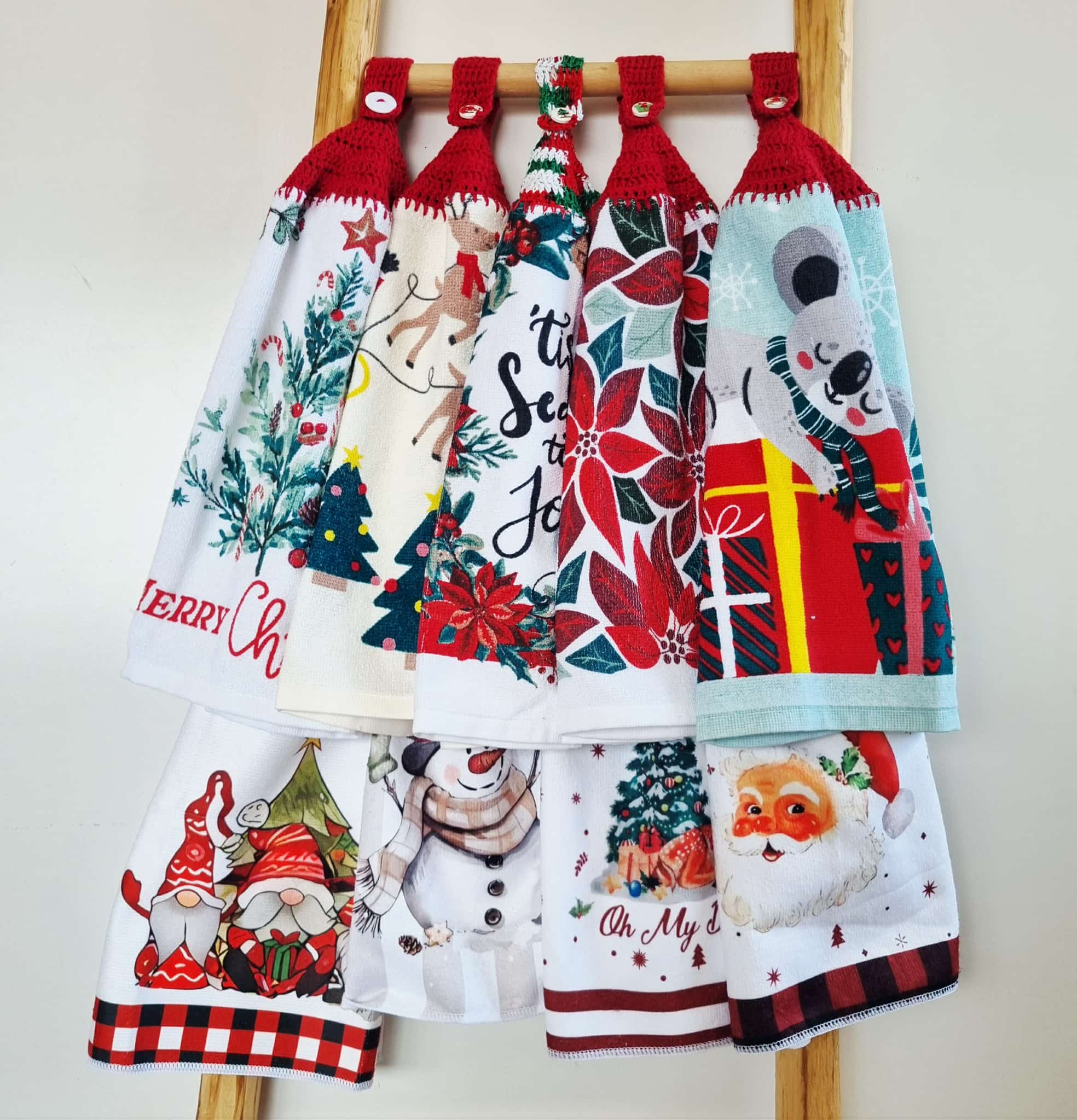 Kitchen Hand Towel | Christmas | Hanging | SINGLE LAYER - 9 Styles