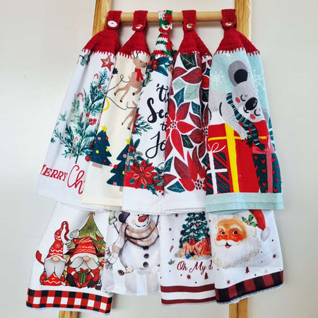 Kitchen Hand Towel | Christmas | Hanging | SINGLE LAYER - 9 Styles